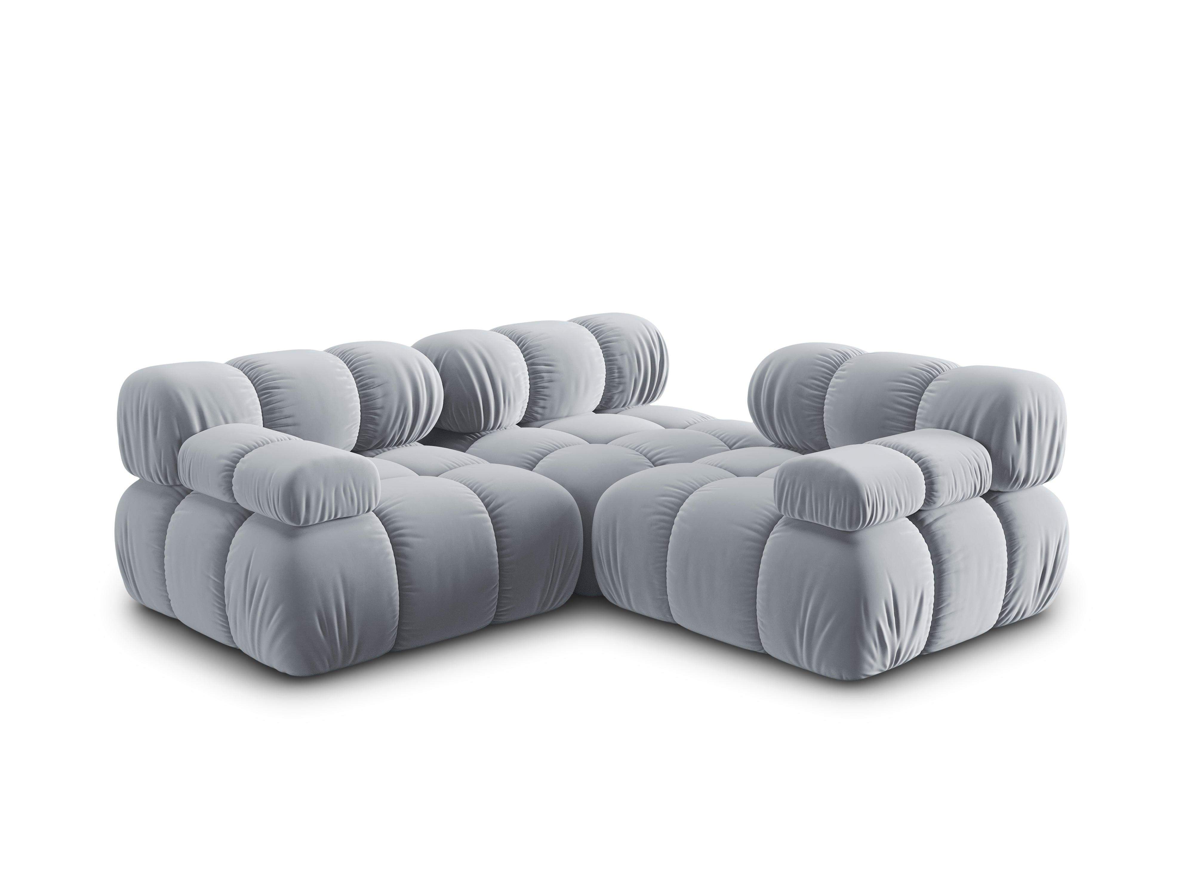 Sofa aksamitna 3-osobowa TROPEA jasnoniebieski Milo Casa    Eye on Design