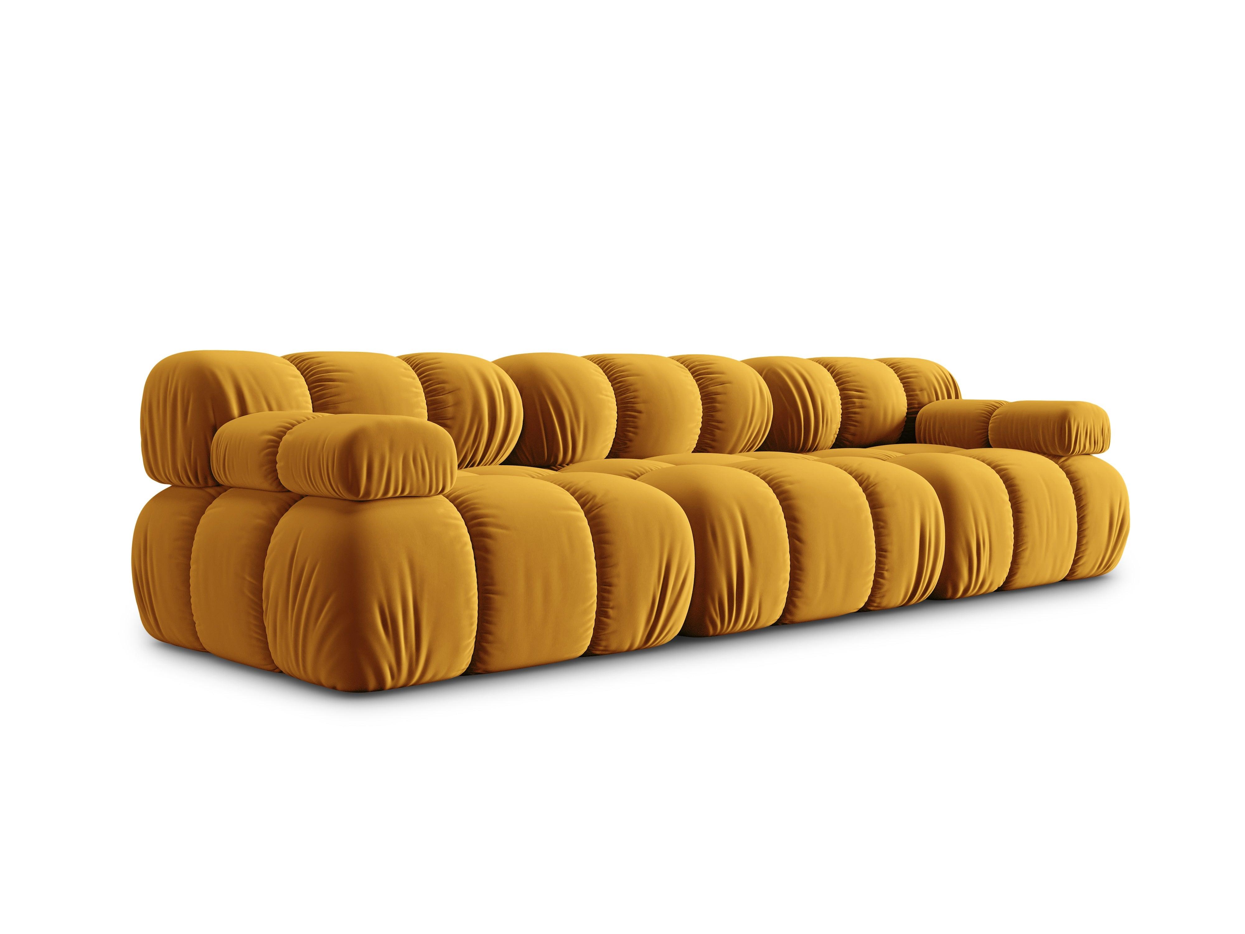 Sofa aksamitna 3-osobowa TROPEA musztardowy Milo Casa    Eye on Design