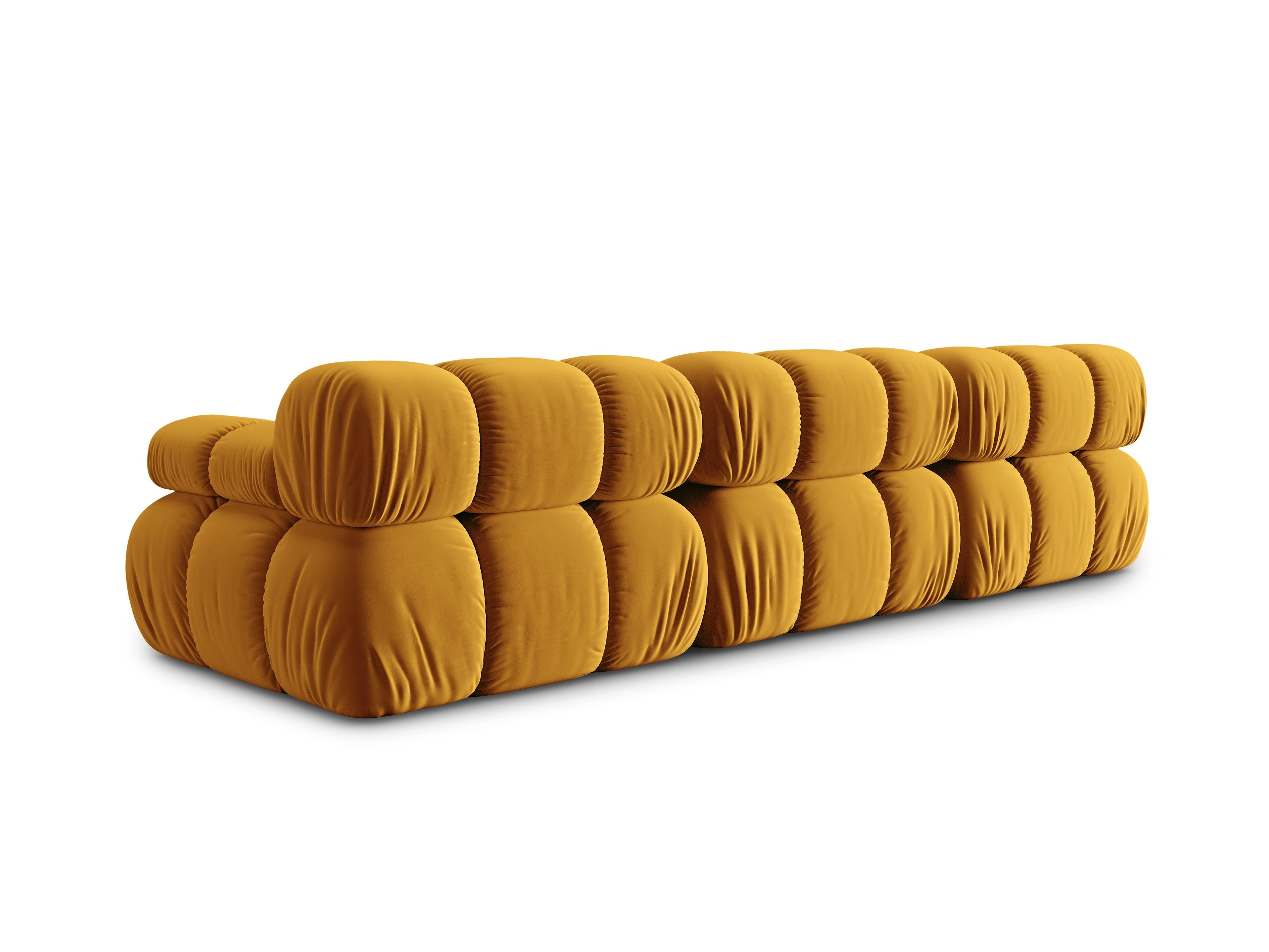 Sofa aksamitna 3-osobowa TROPEA musztardowy Milo Casa    Eye on Design