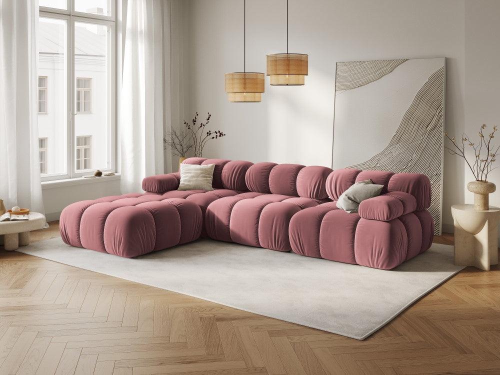 Sofa aksamitna 3-osobowa TROPEA różowy Milo Casa    Eye on Design