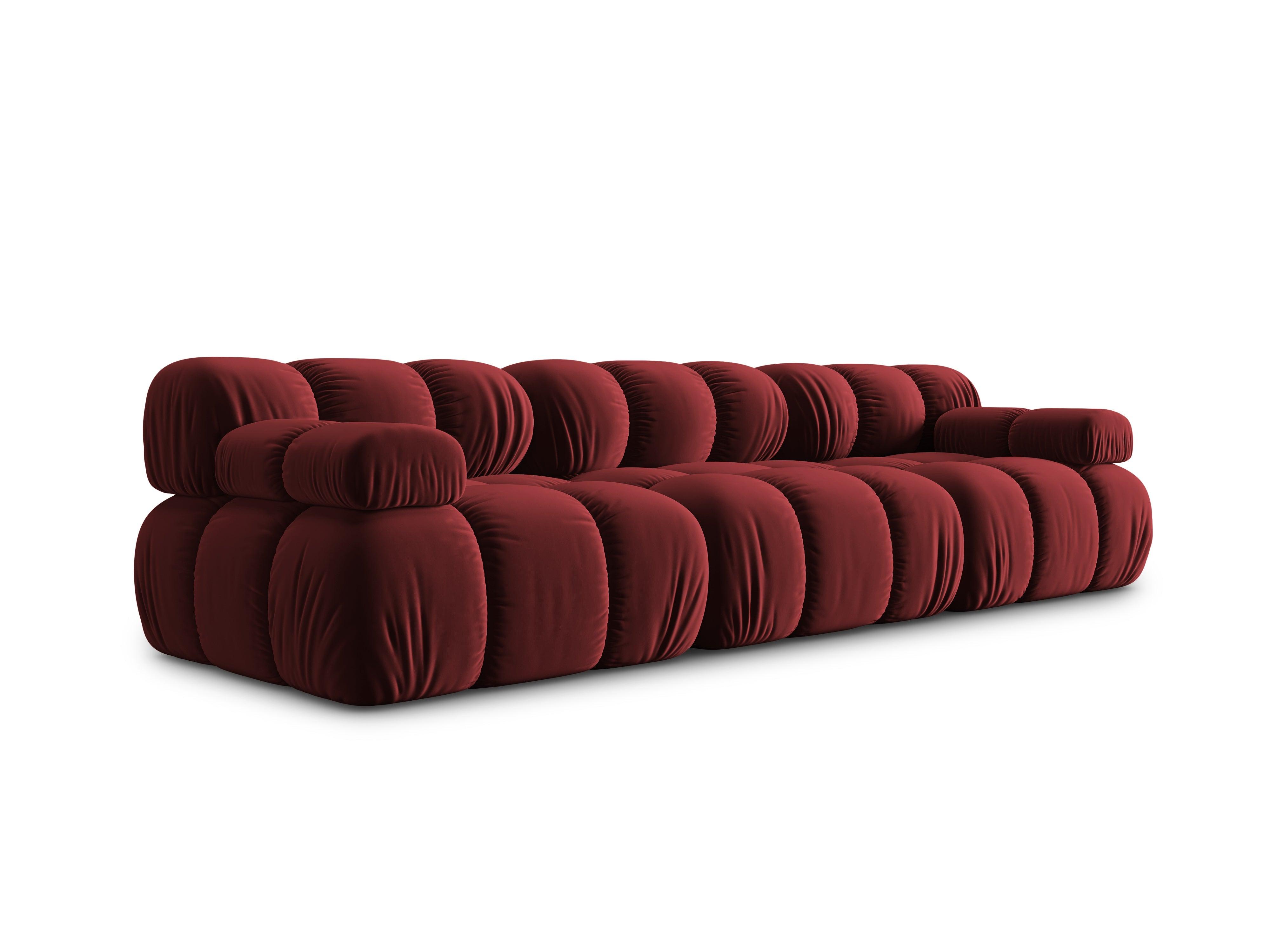 Sofa aksamitna 3-osobowa TROPEA rubinowy Milo Casa    Eye on Design