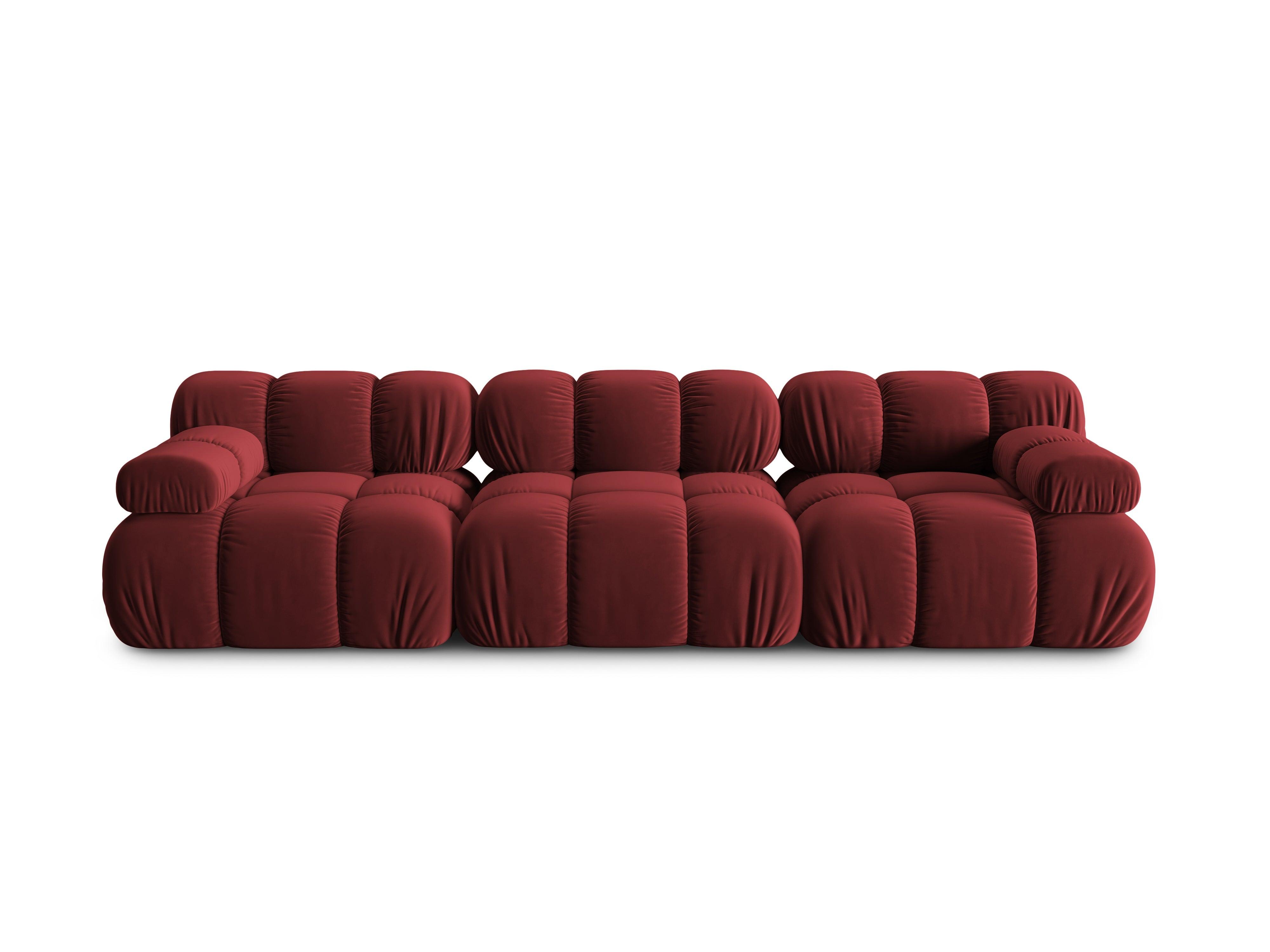 Sofa aksamitna 3-osobowa TROPEA rubinowy Milo Casa    Eye on Design