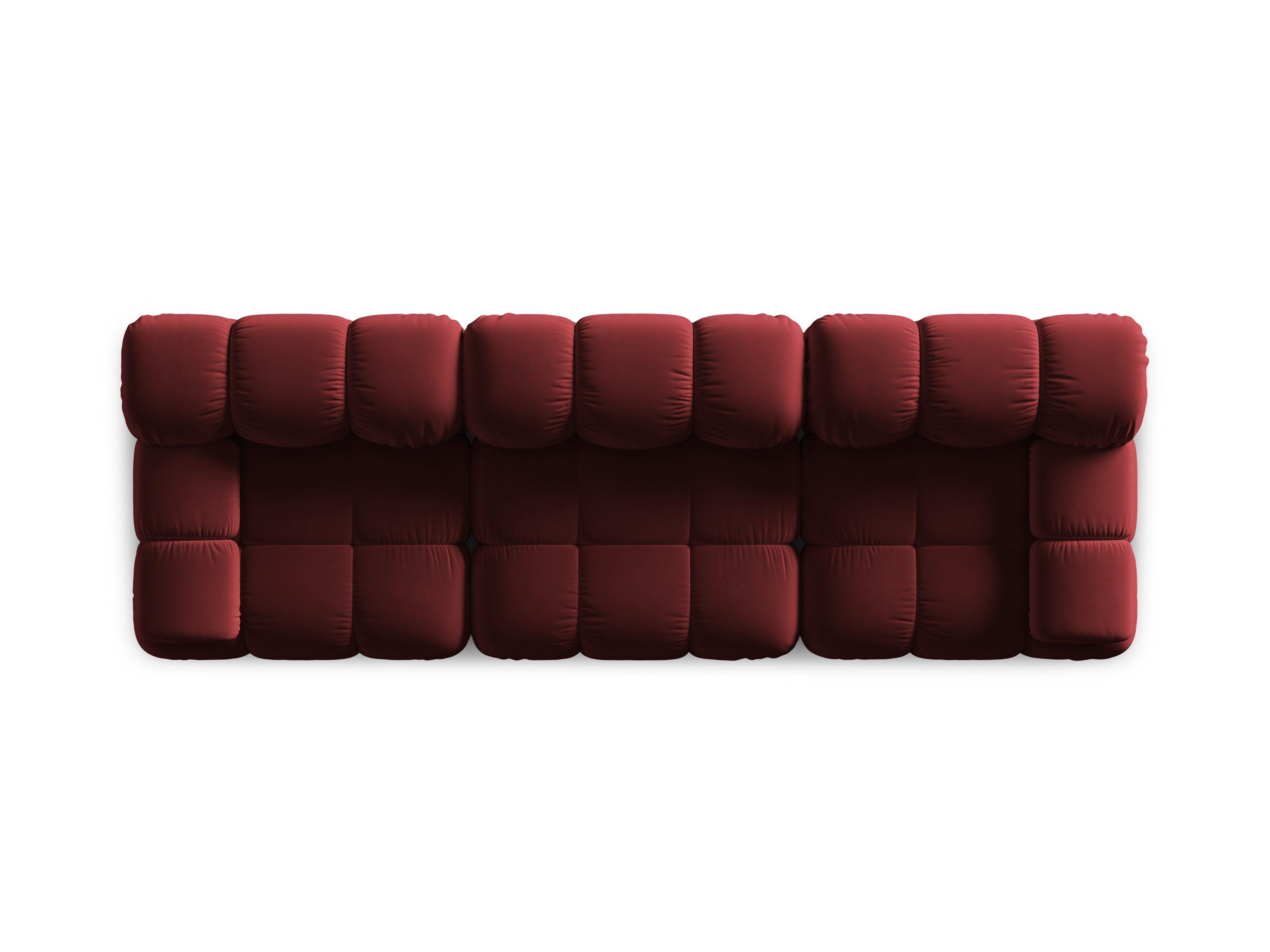 Sofa aksamitna 3-osobowa TROPEA rubinowy Milo Casa    Eye on Design