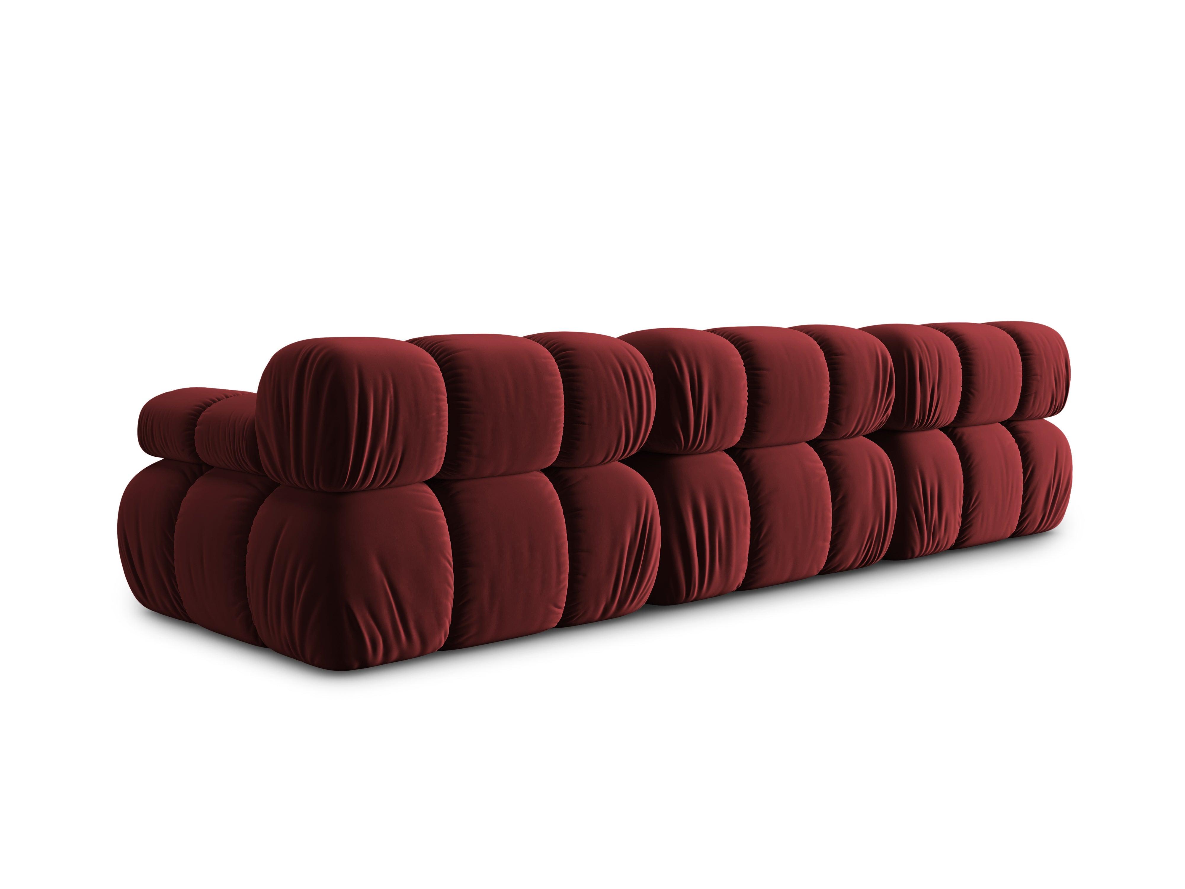 Sofa aksamitna 3-osobowa TROPEA rubinowy Milo Casa    Eye on Design