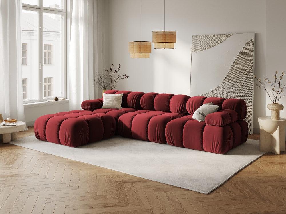 Sofa aksamitna 3-osobowa TROPEA rubinowy Milo Casa    Eye on Design