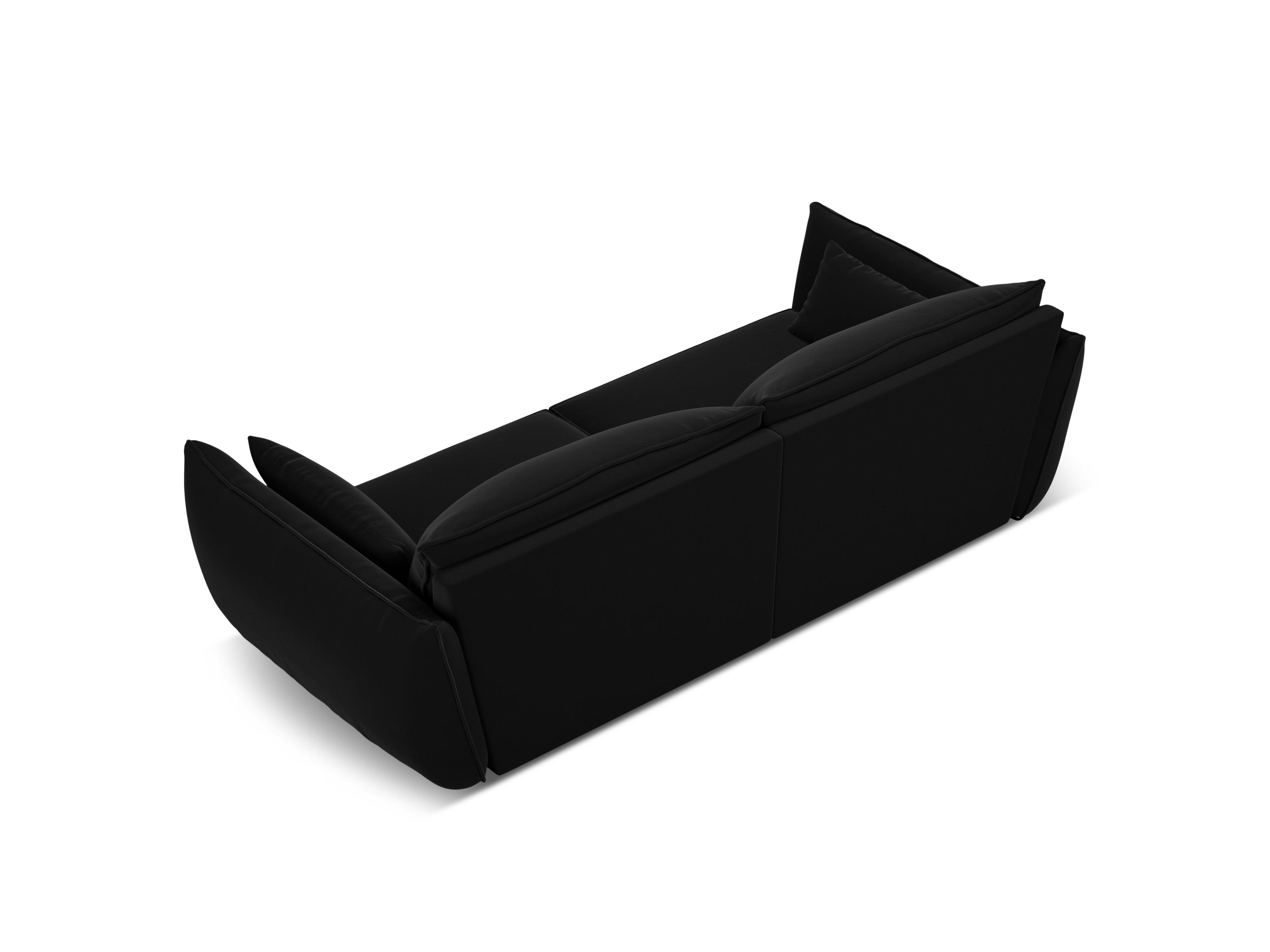 Sofa aksamitna 3-osobowa VANDA czarny Mazzini Sofas    Eye on Design