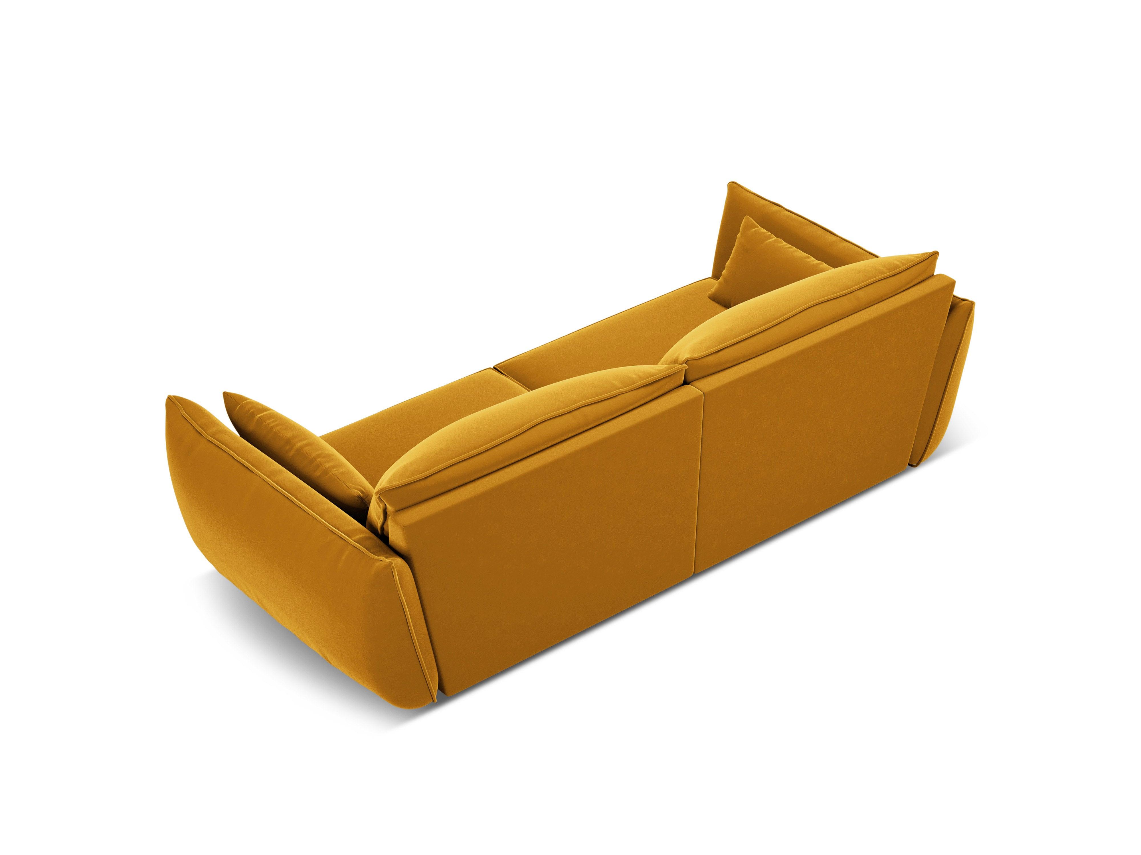 Sofa aksamitna 3-osobowa VANDA musztardowy Mazzini Sofas    Eye on Design