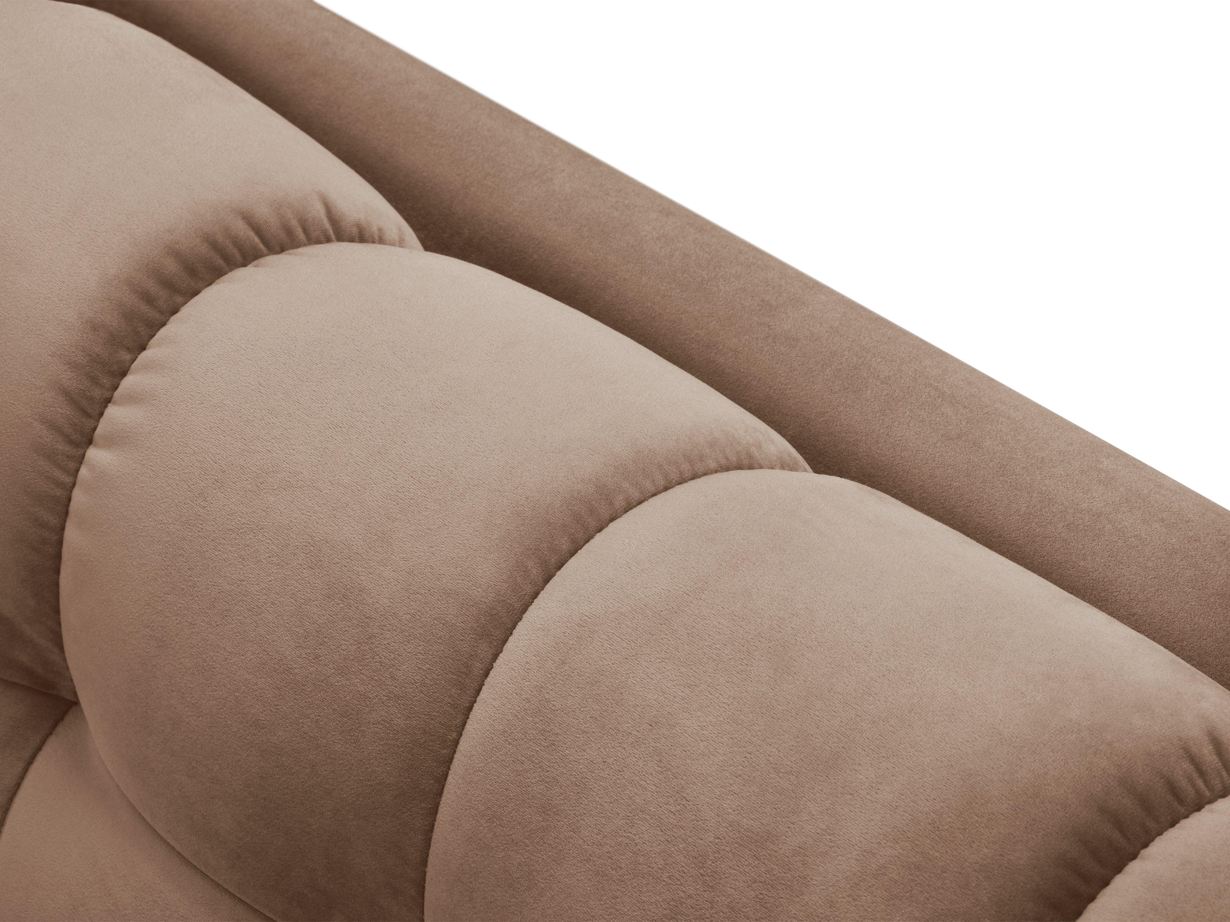Sofa aksamitna 4-osobowa BALI beżowy ze złotą podstawą Cosmopolitan Design    Eye on Design
