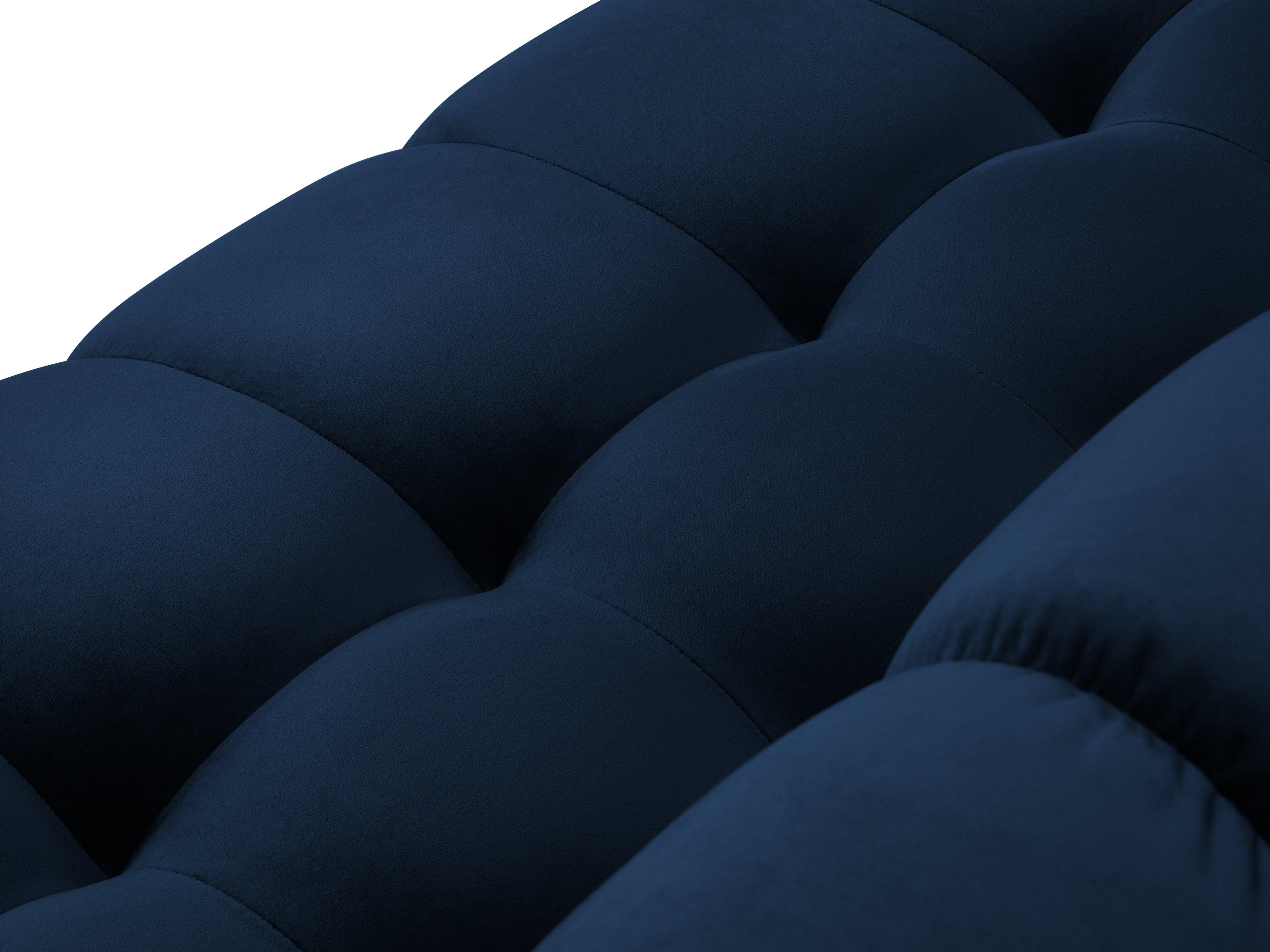 Sofa aksamitna 4-osobowa BALI granat królewski z czarną podstawą Cosmopolitan Design    Eye on Design