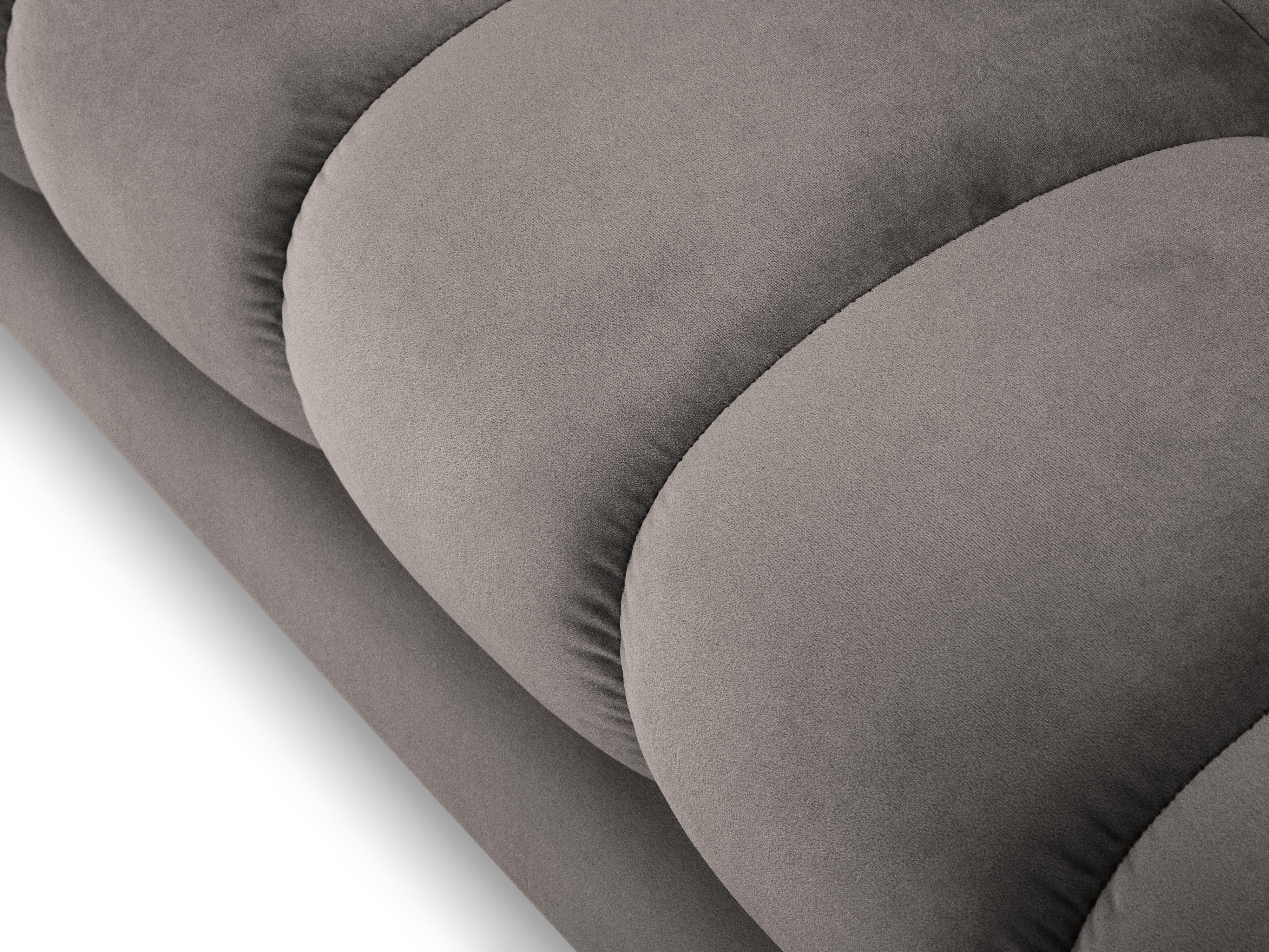 Sofa aksamitna 4-osobowa BALI jasnoszary z czarną podstawą Cosmopolitan Design    Eye on Design