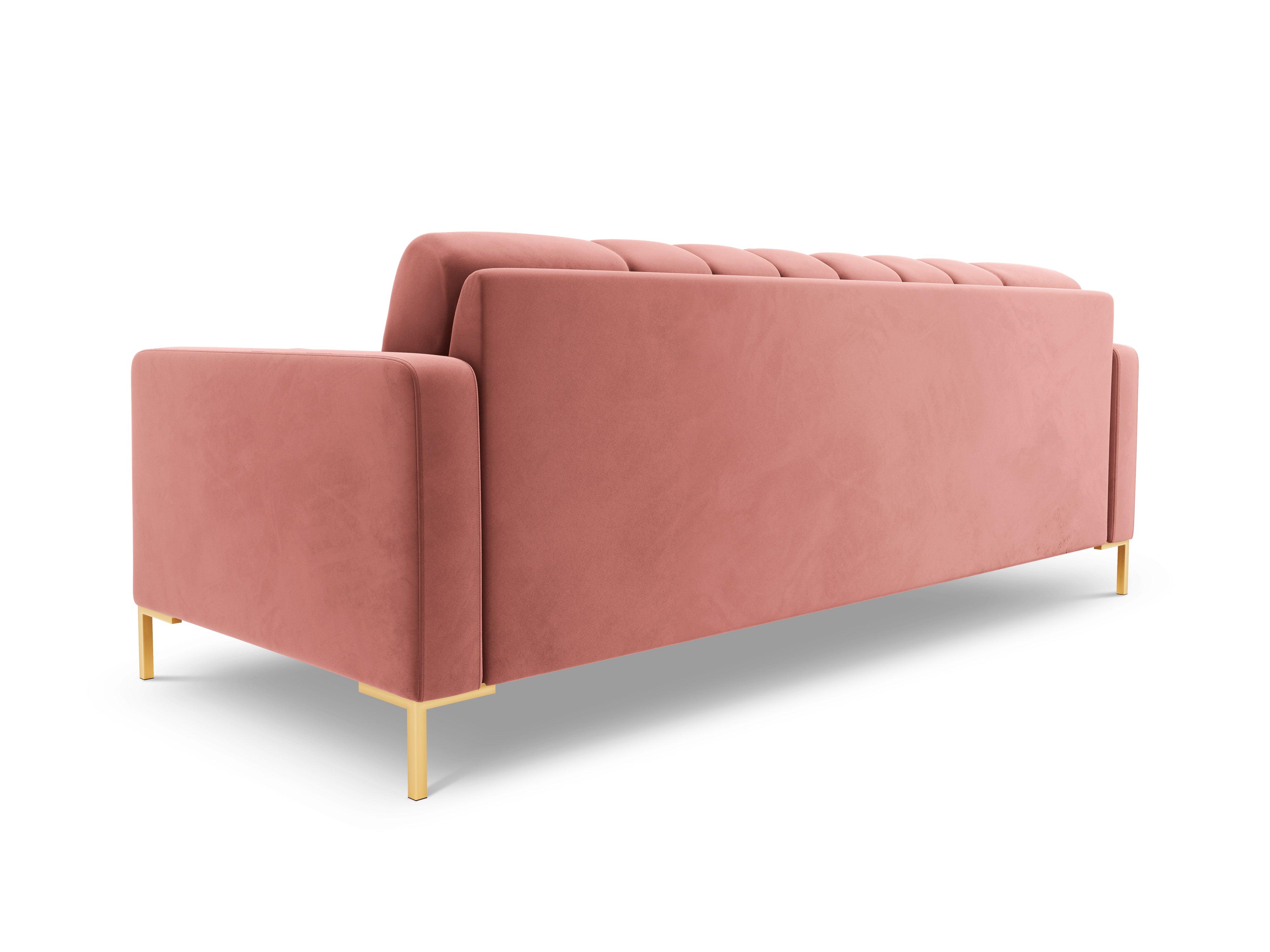 Sofa aksamitna 4-osobowa BALI różowy ze złotą podstawą Cosmopolitan Design    Eye on Design