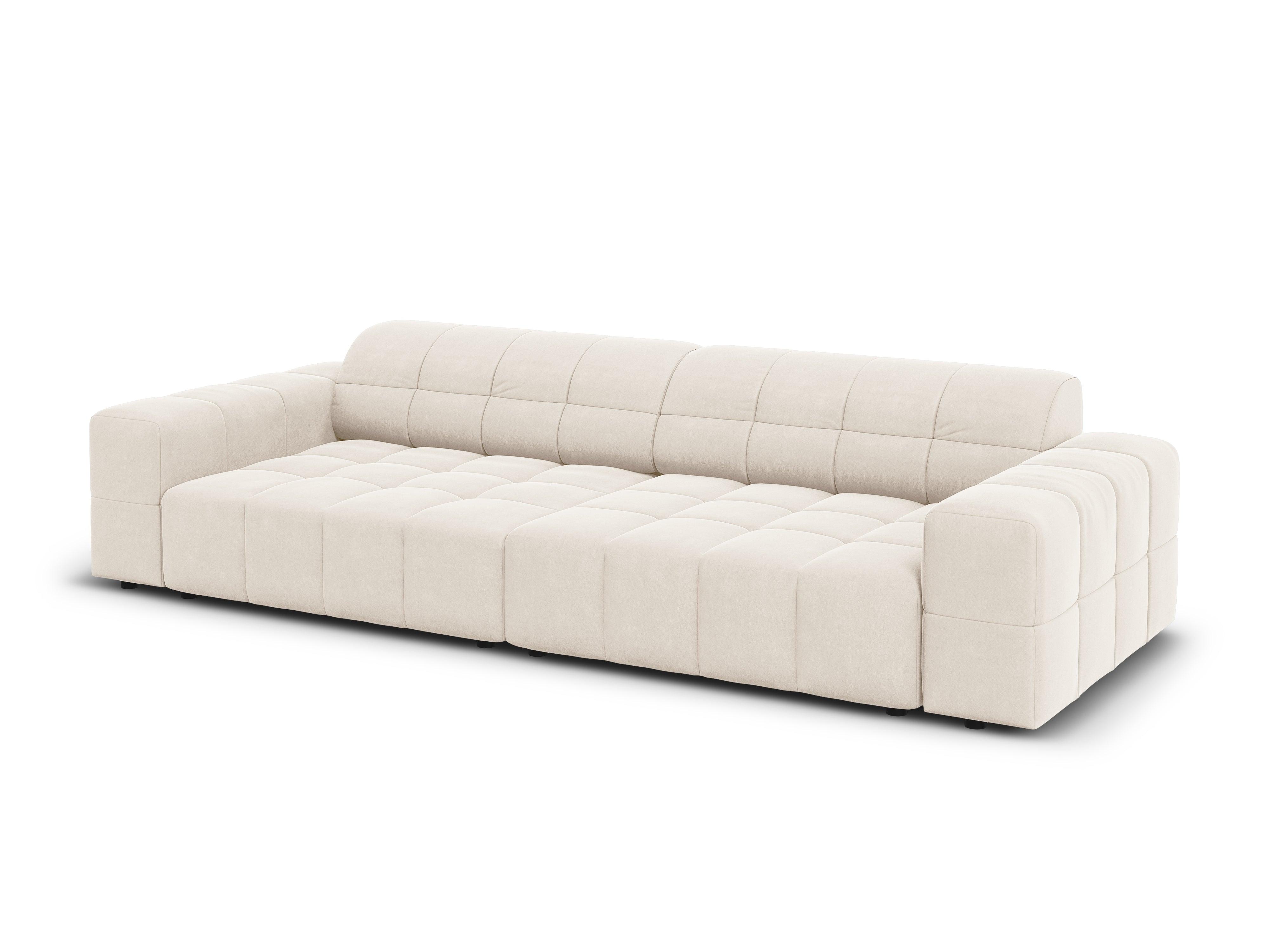 Sofa aksamitna 4-osobowa CHICAGO jasnobeżowy Cosmopolitan Design    Eye on Design