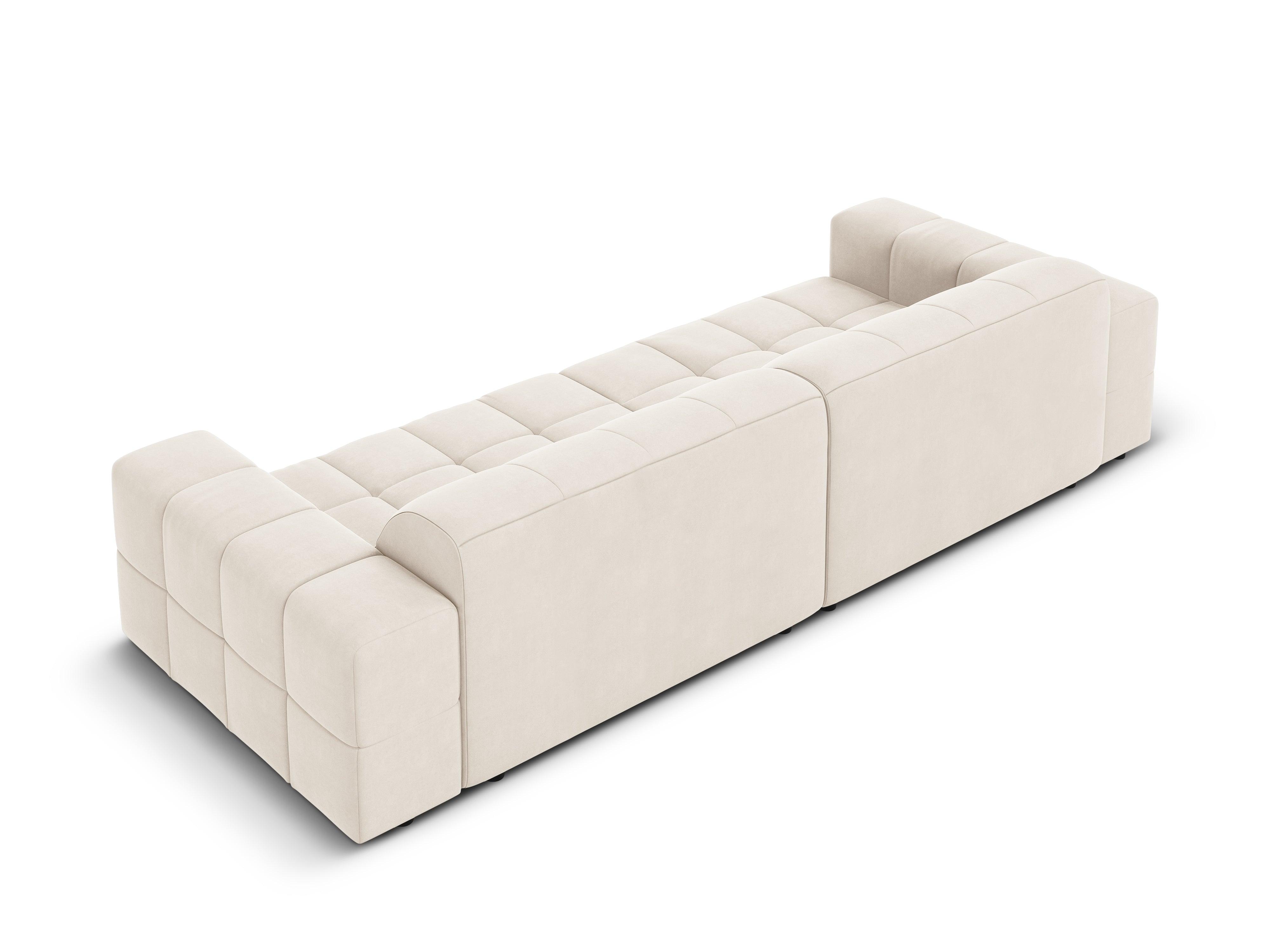 Sofa aksamitna 4-osobowa CHICAGO jasnobeżowy Cosmopolitan Design    Eye on Design