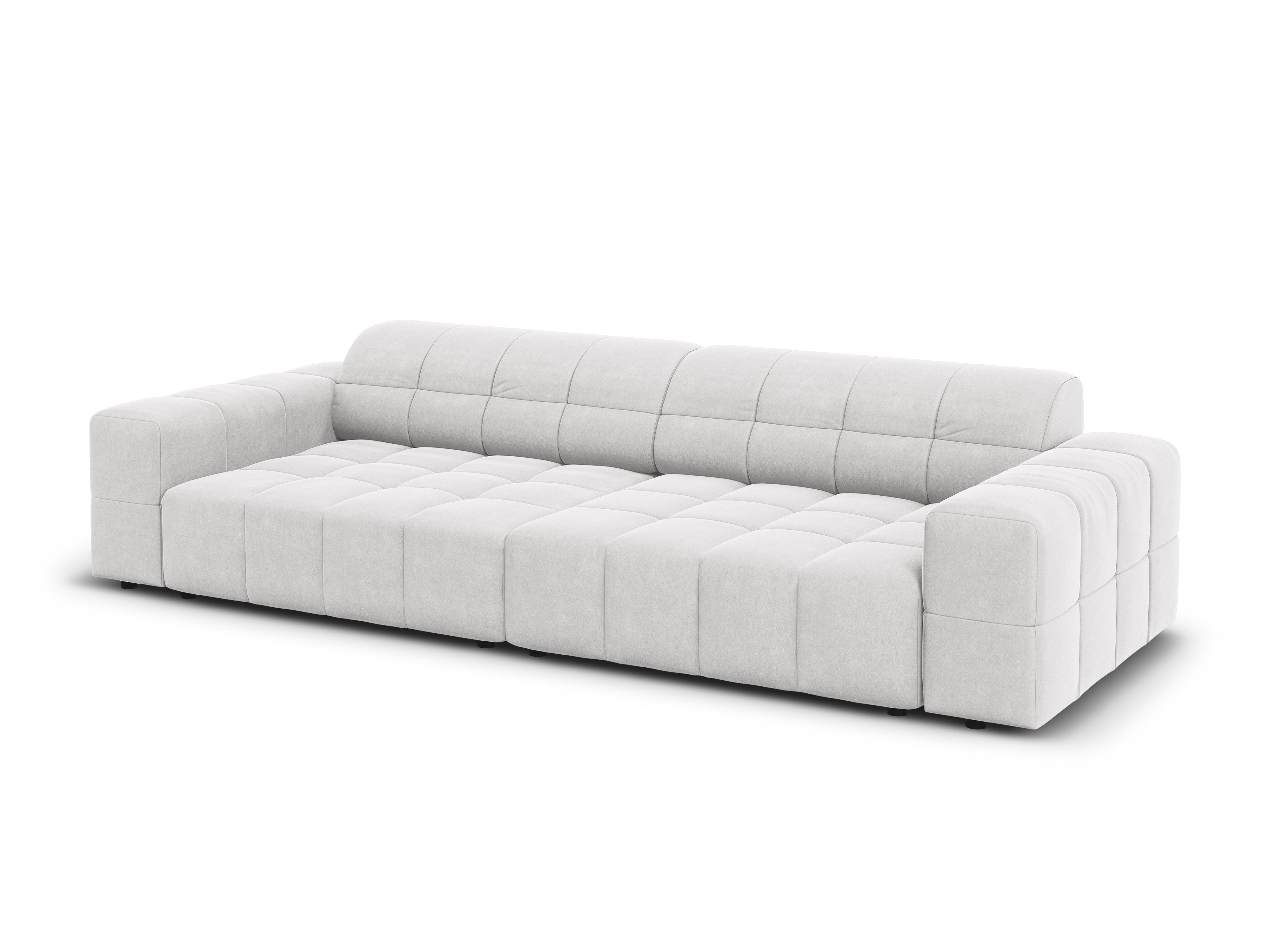 Sofa aksamitna 4-osobowa CHICAGO jasnoszary Cosmopolitan Design    Eye on Design