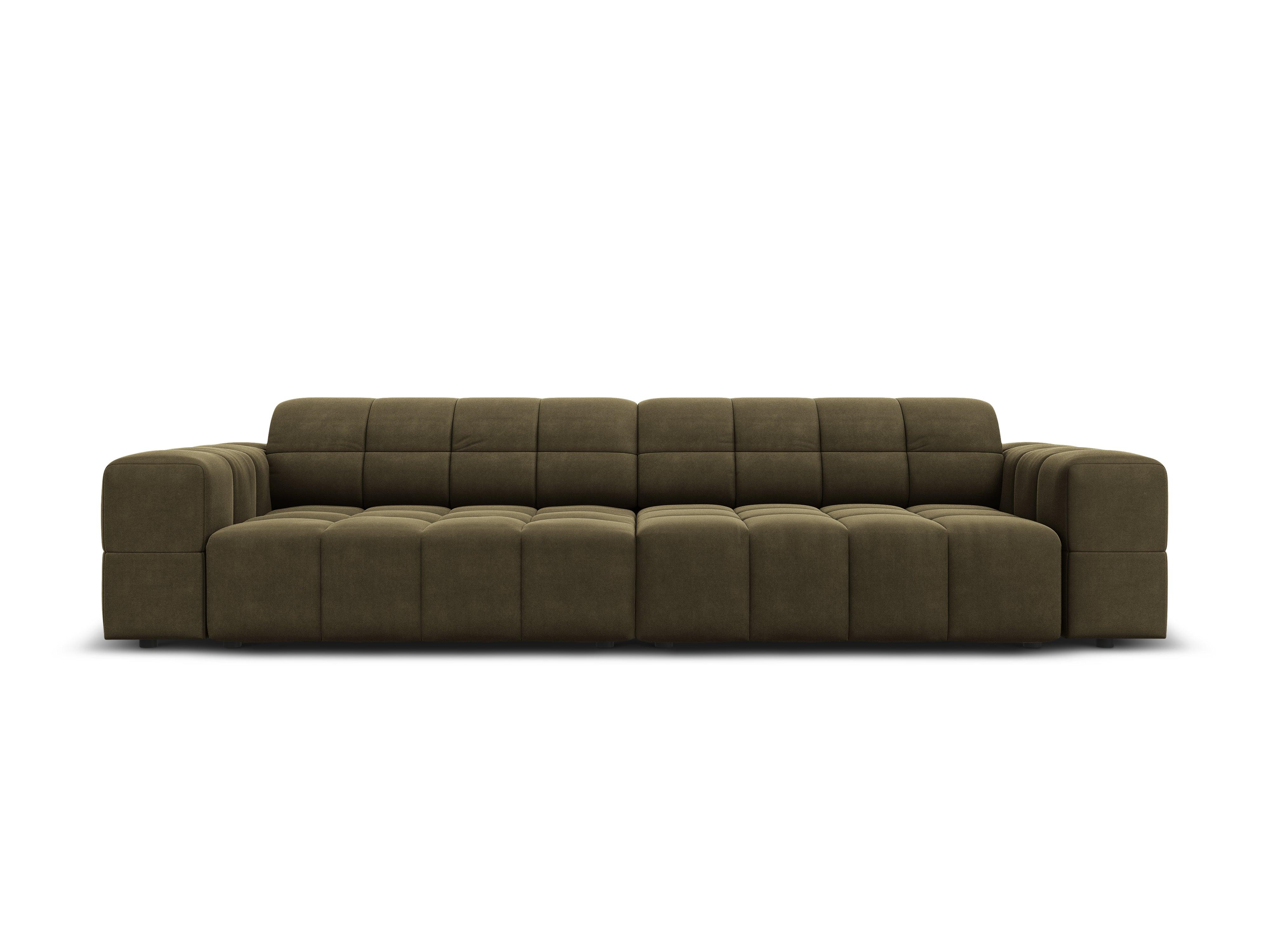 Sofa aksamitna 4-osobowa CHICAGO oliwkowy Cosmopolitan Design    Eye on Design