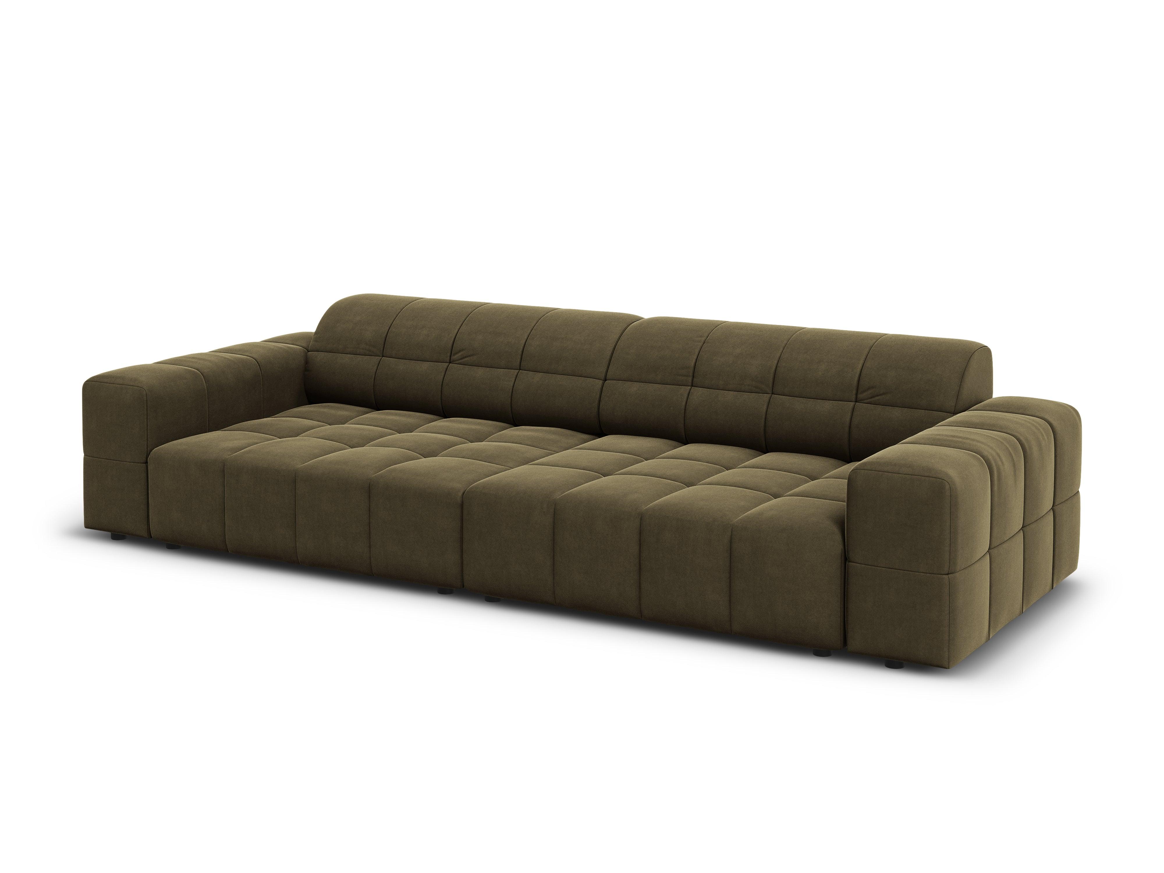 Sofa aksamitna 4-osobowa CHICAGO oliwkowy Cosmopolitan Design    Eye on Design