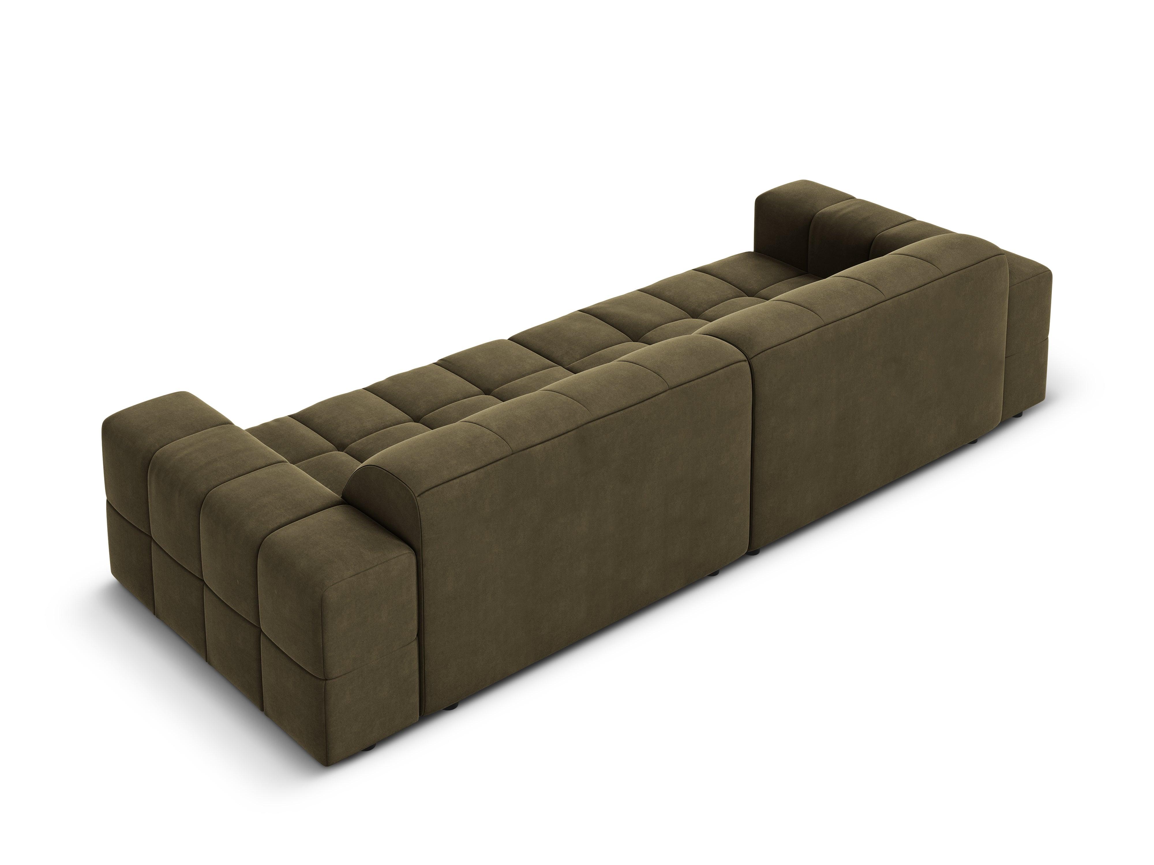 Sofa aksamitna 4-osobowa CHICAGO oliwkowy Cosmopolitan Design    Eye on Design