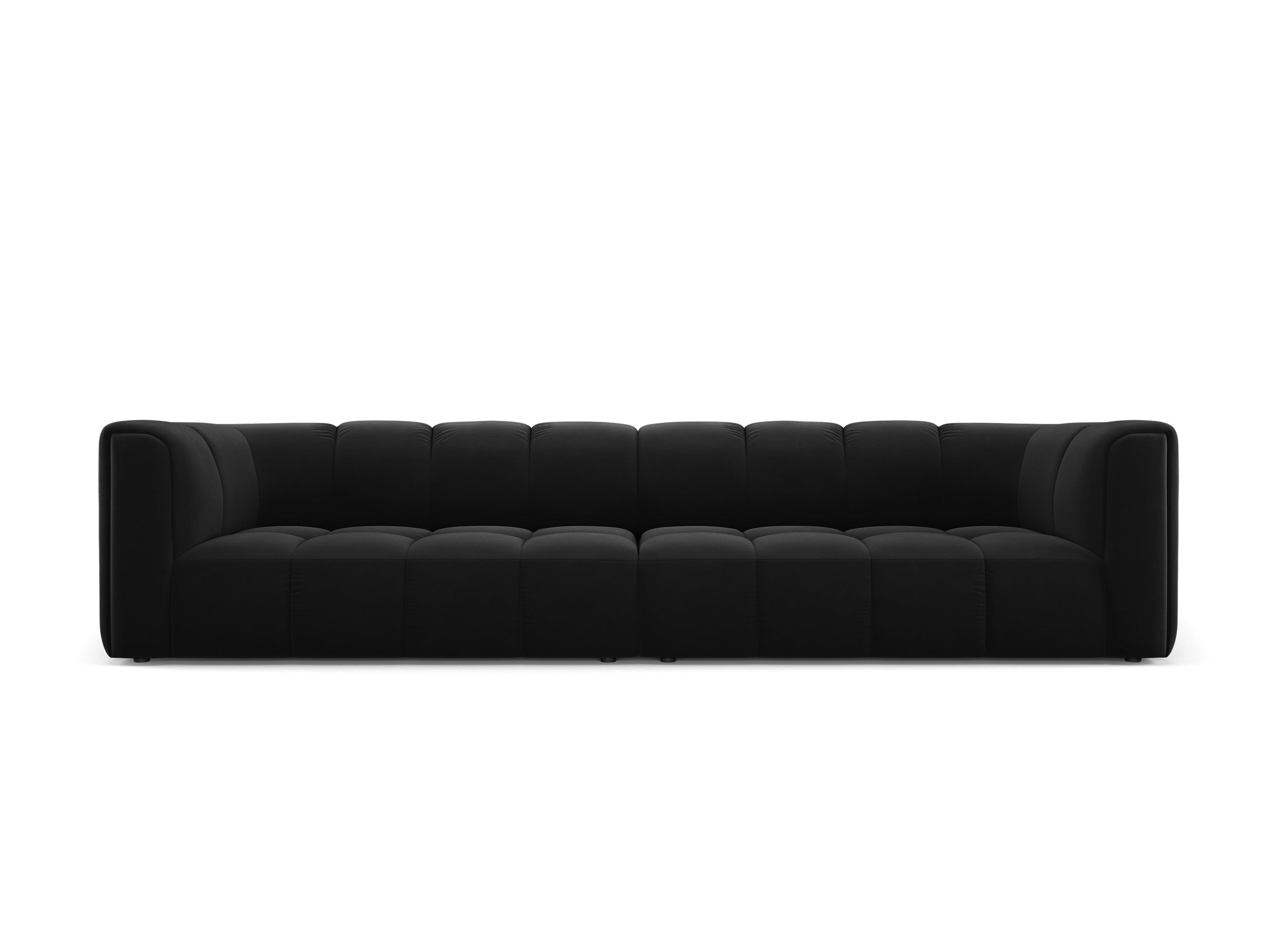 Sofa aksamitna 4-osobowa FRANCESCA czarny Milo Casa    Eye on Design