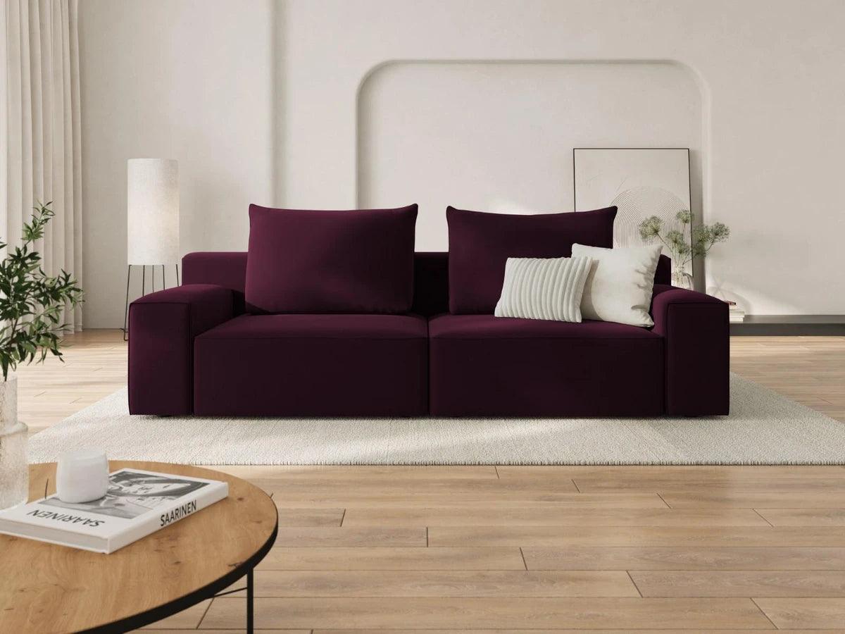 Sofa aksamitna 4-osobowa IVY burgundowy Mazzini Sofas    Eye on Design