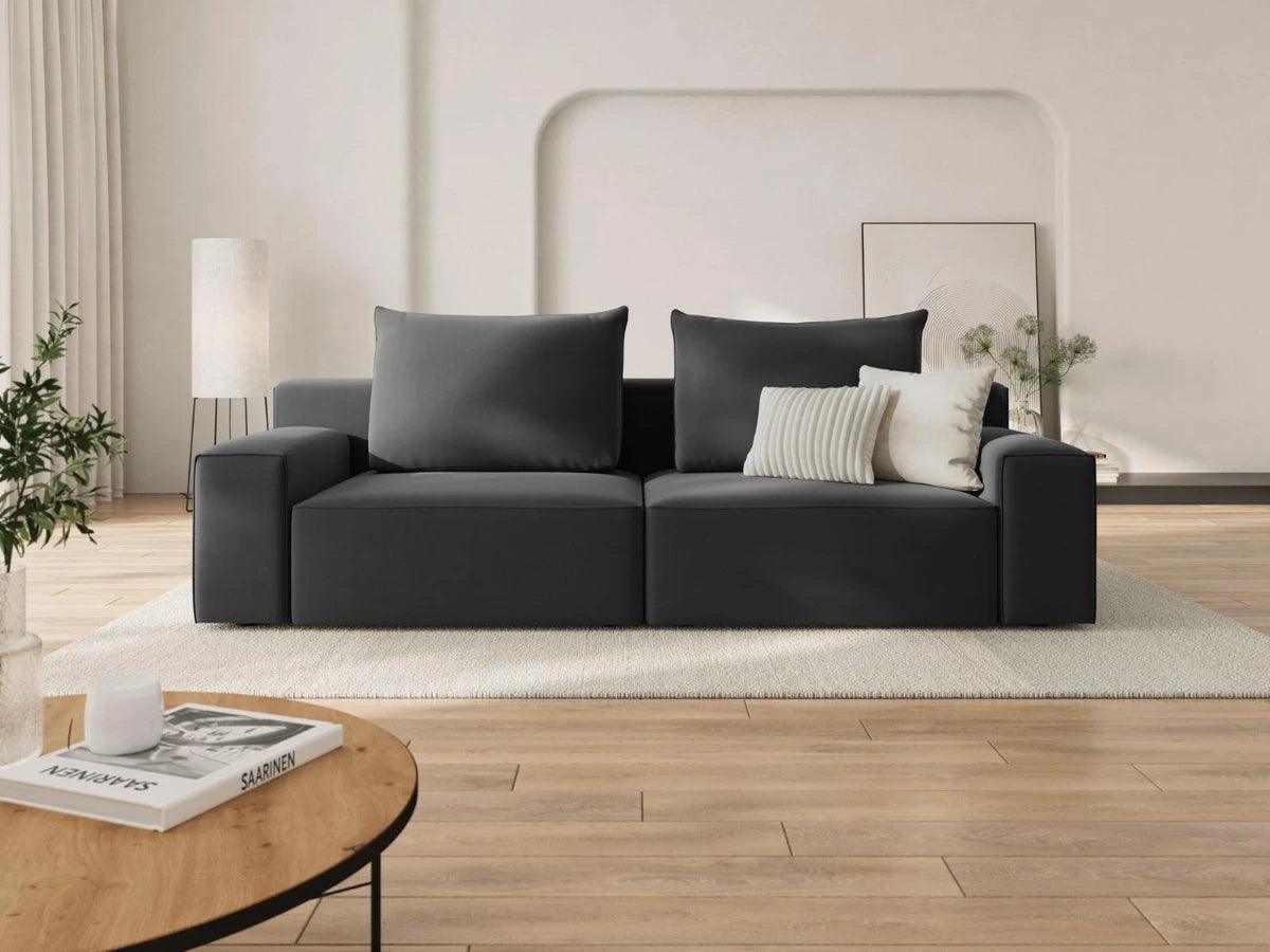 Sofa aksamitna 4-osobowa IVY ciemnoszary Mazzini Sofas    Eye on Design