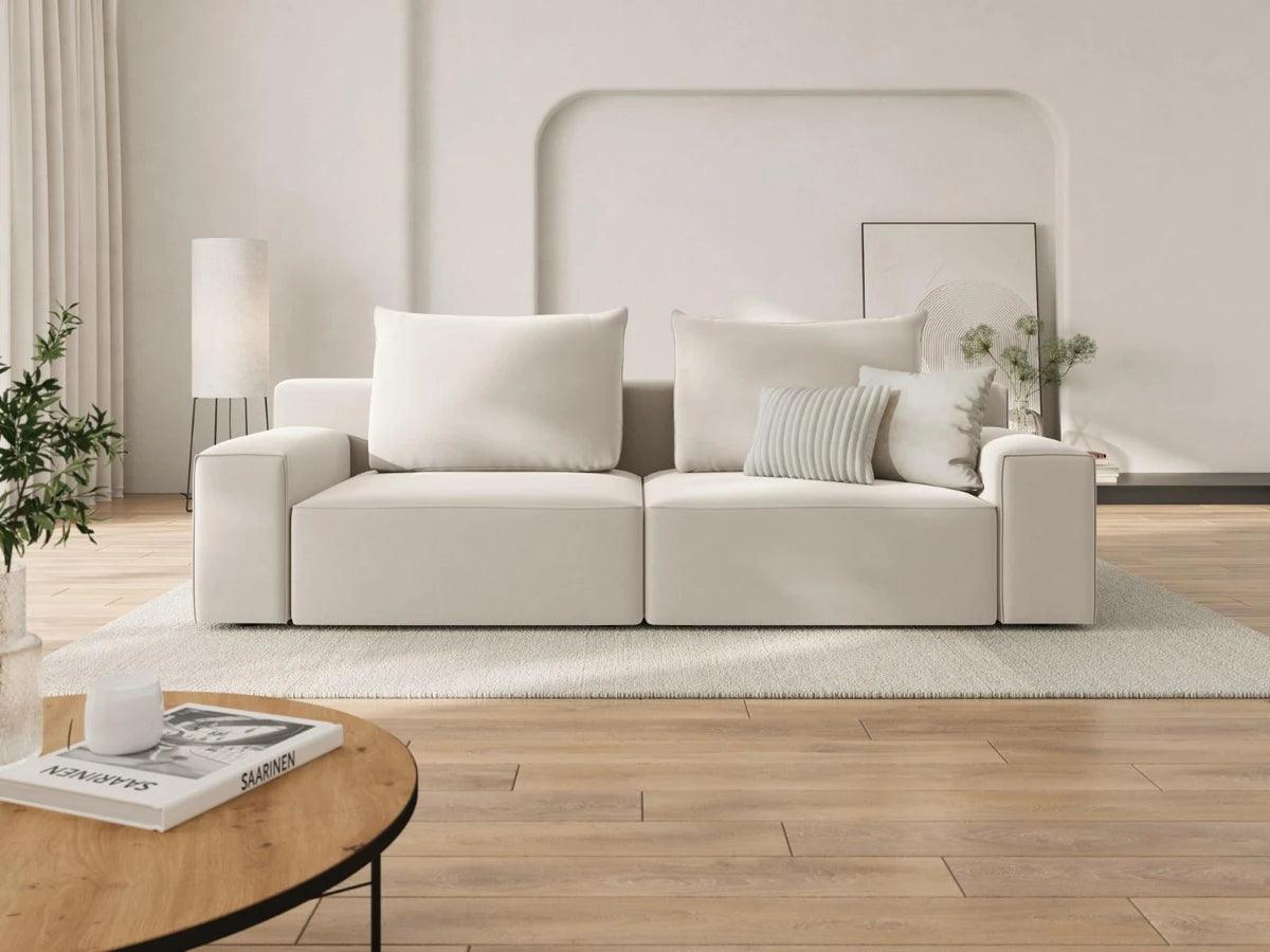 Sofa aksamitna 4-osobowa IVY jasnobeżowy Mazzini Sofas    Eye on Design