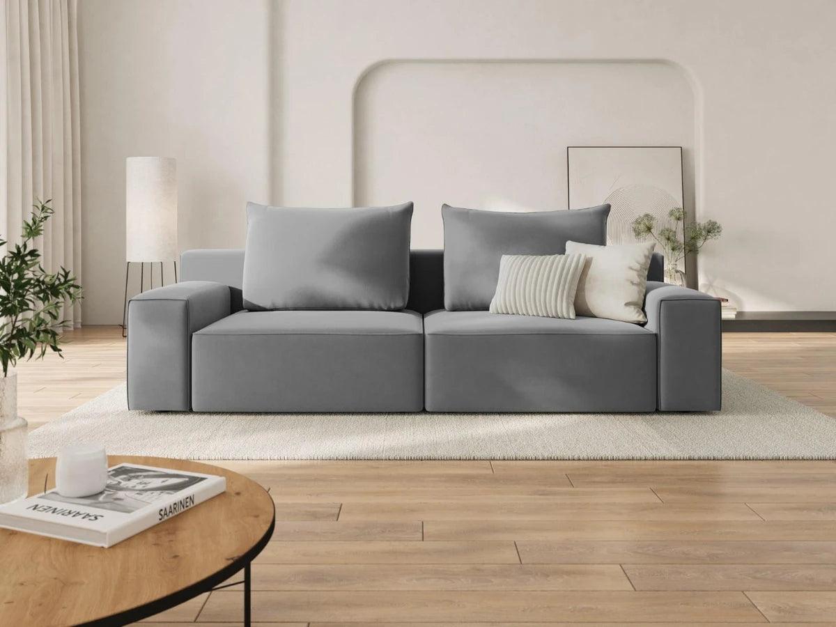 Sofa aksamitna 4-osobowa IVY jasnoszary Mazzini Sofas    Eye on Design