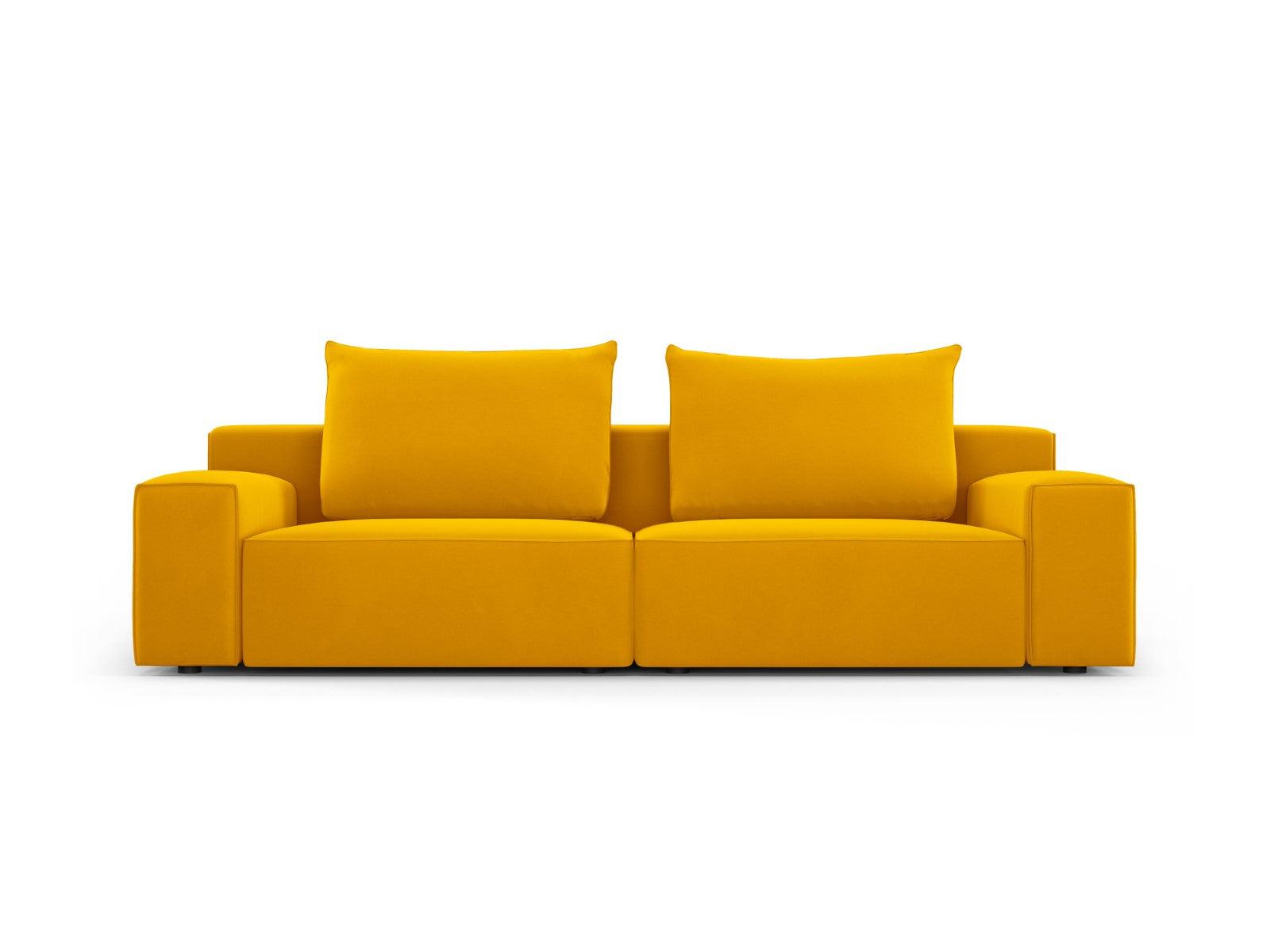 Sofa aksamitna 4-osobowa IVY żółty Mazzini Sofas    Eye on Design