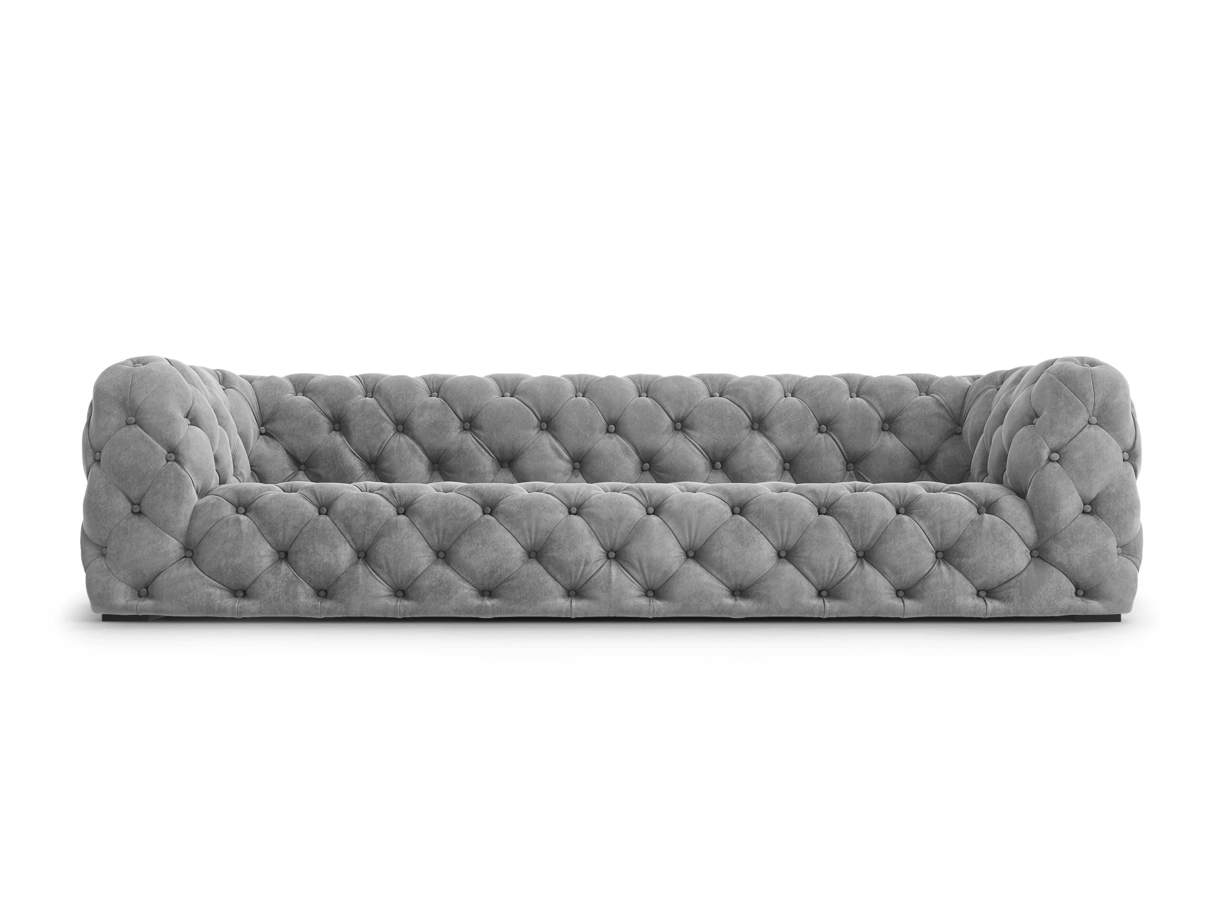 Sofa aksamitna 4-osobowa LOGE szary Windsor & Co    Eye on Design