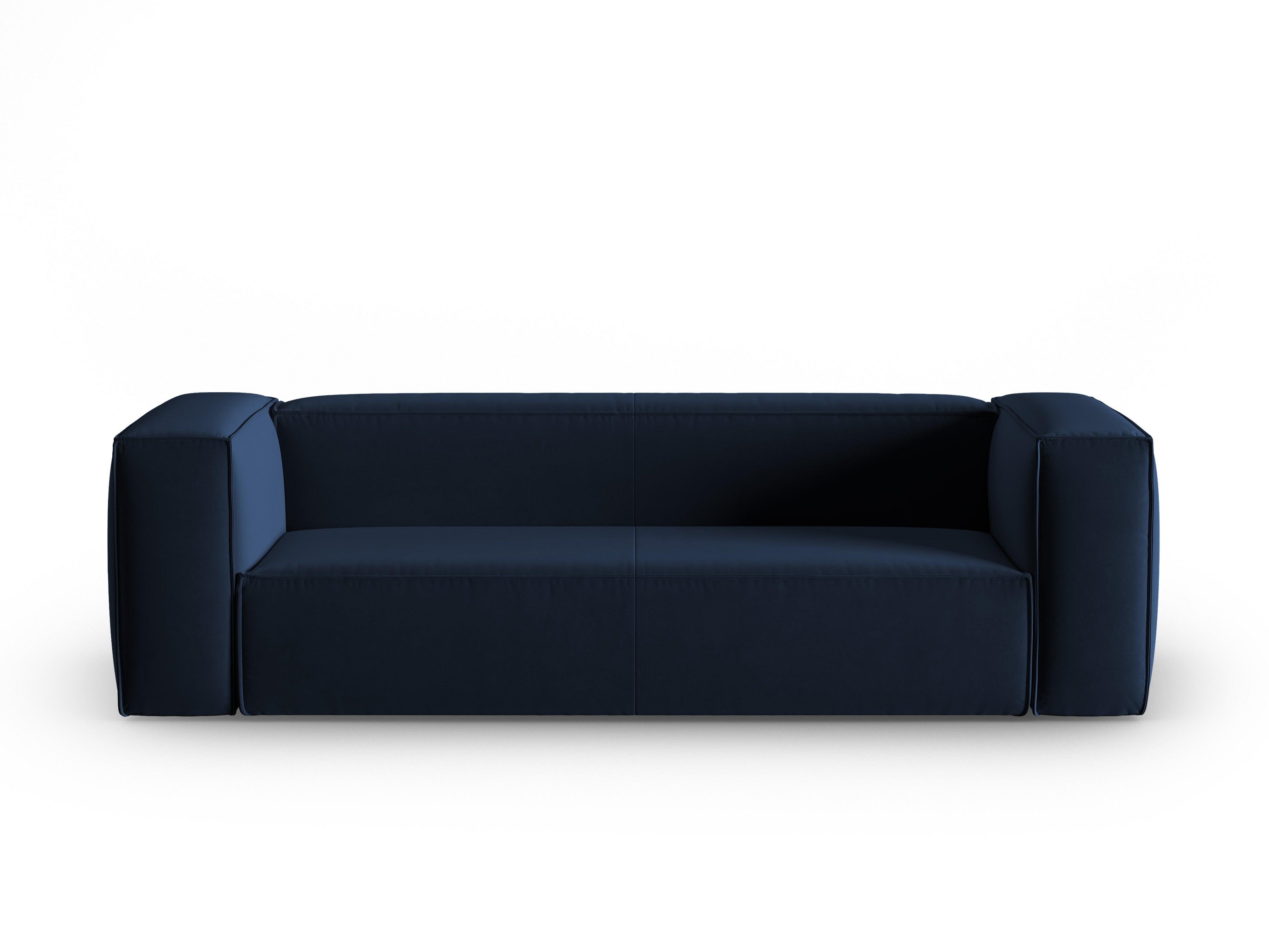 Sofa aksamitna 4-osobowa MACKAY granat królewski Cosmopolitan Design    Eye on Design