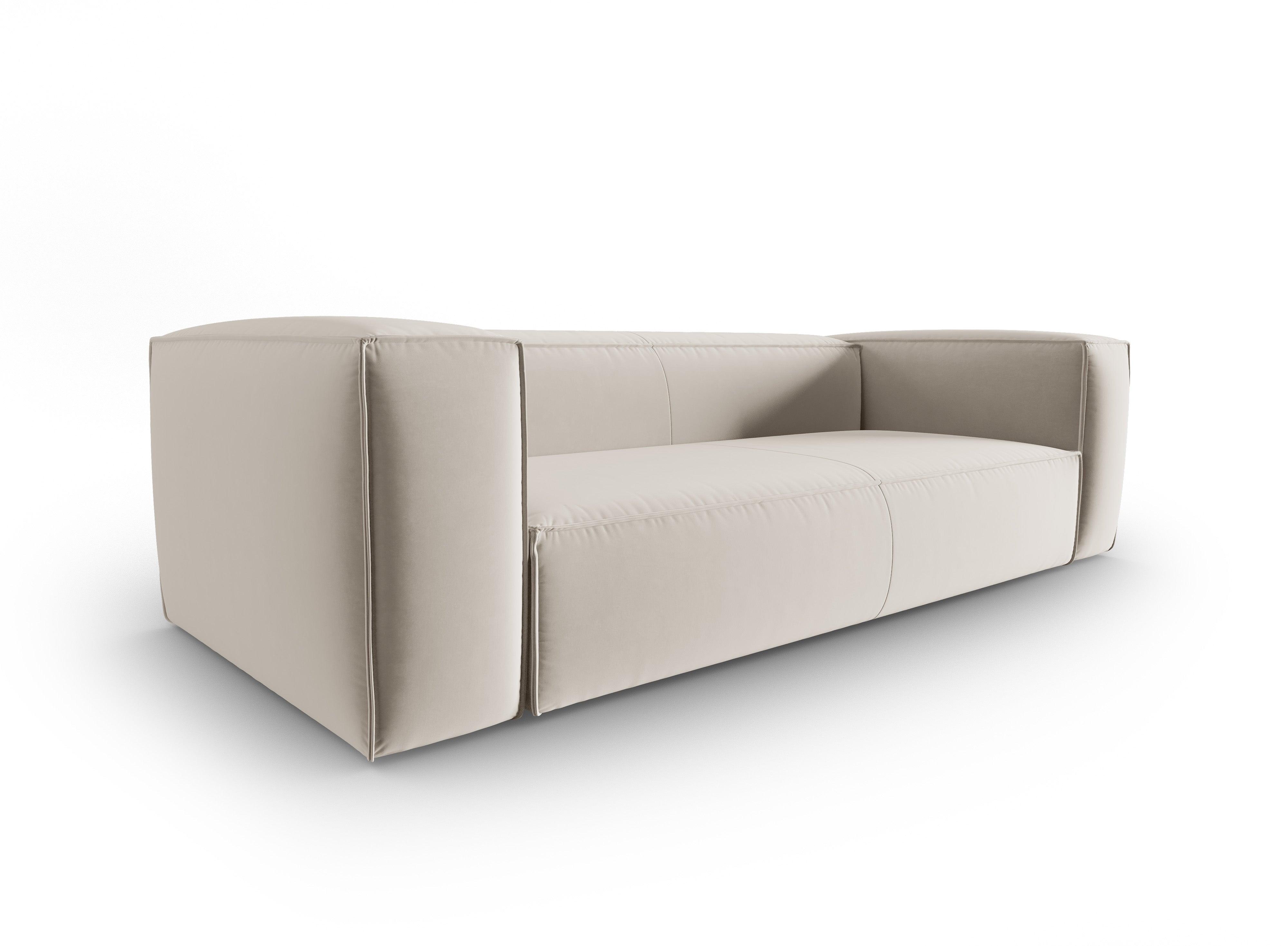 Sofa aksamitna 4-osobowa MACKAY jasnobeżowy Cosmopolitan Design    Eye on Design