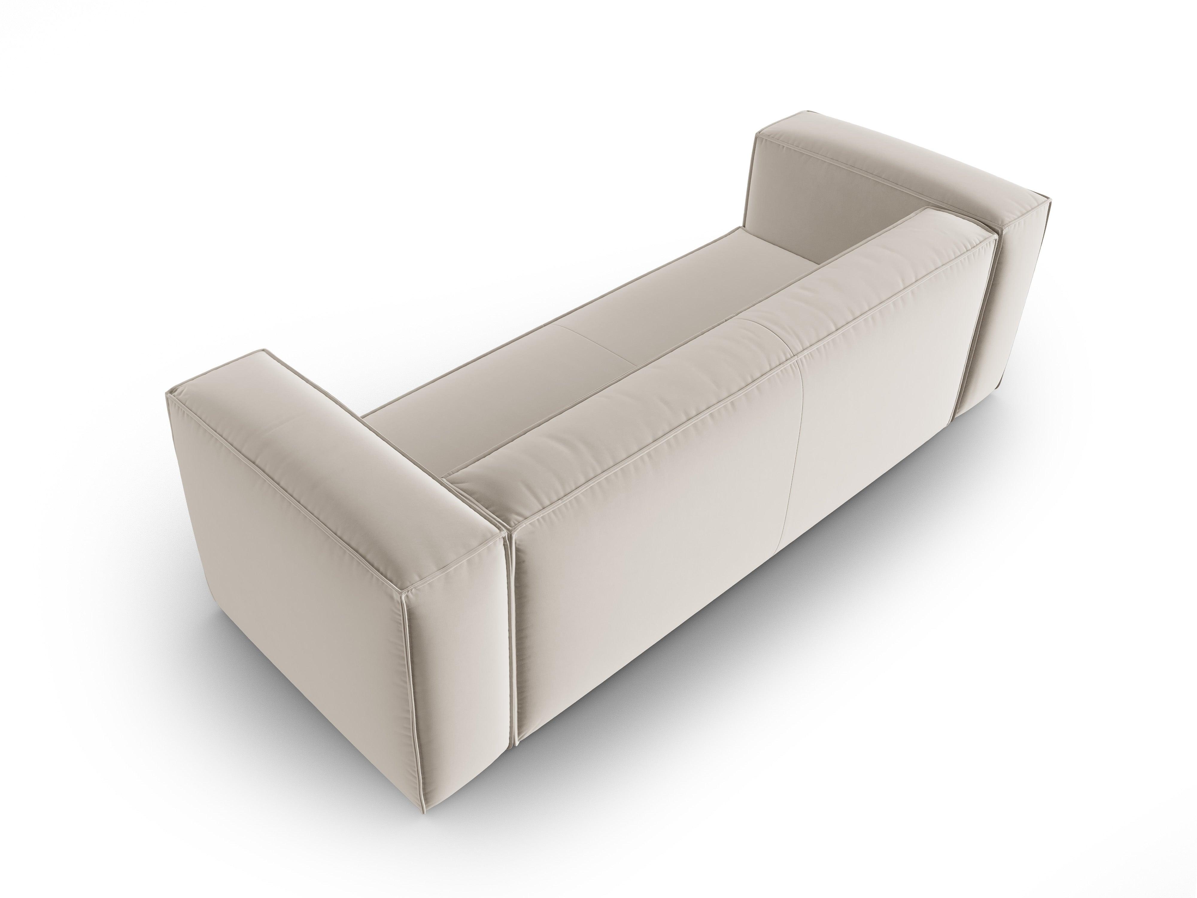 Sofa aksamitna 4-osobowa MACKAY jasnobeżowy Cosmopolitan Design    Eye on Design