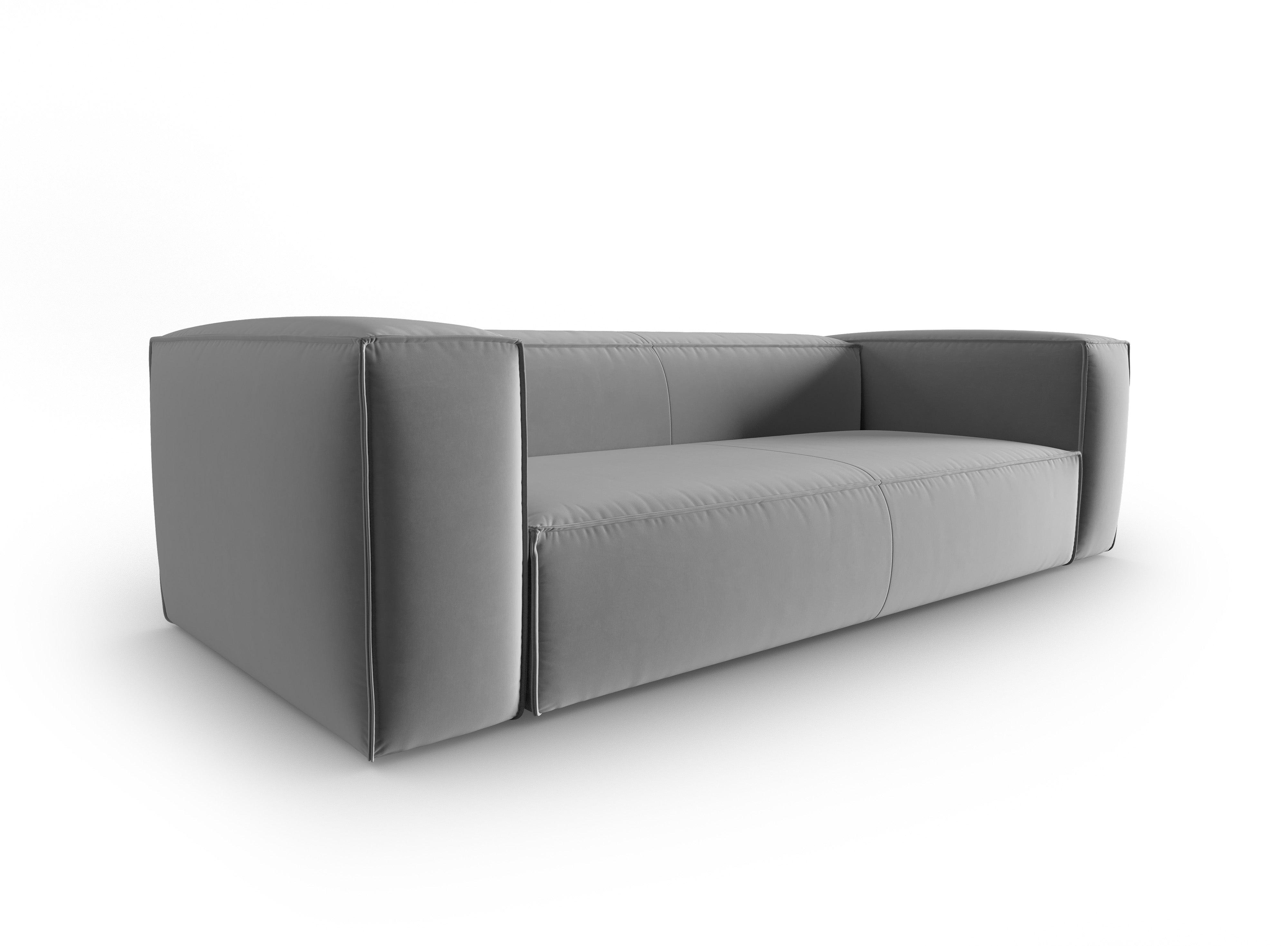 Sofa aksamitna 4-osobowa MACKAY jasnoszary Cosmopolitan Design    Eye on Design