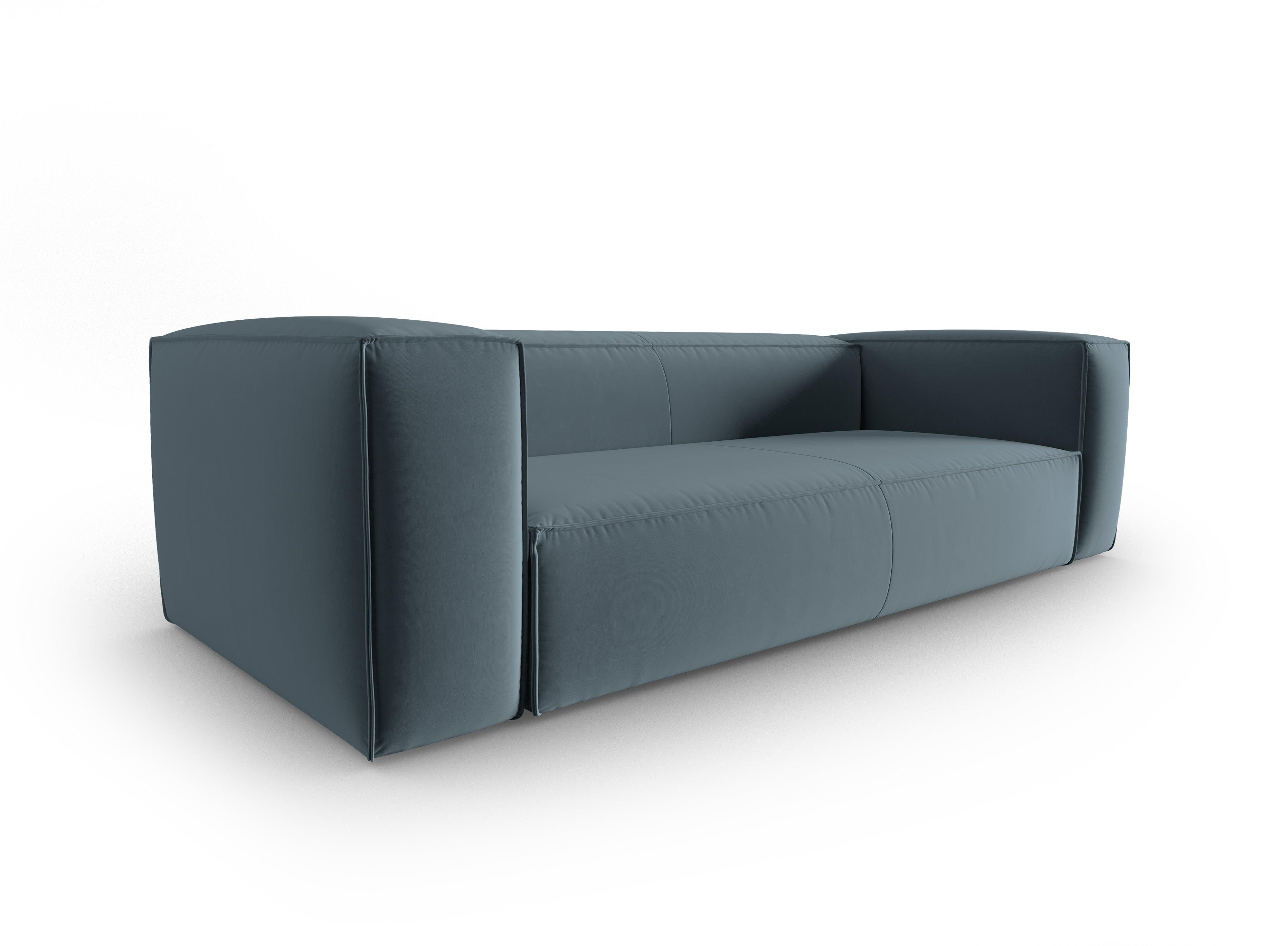 Sofa aksamitna 4-osobowa MACKAY niebieski Cosmopolitan Design    Eye on Design