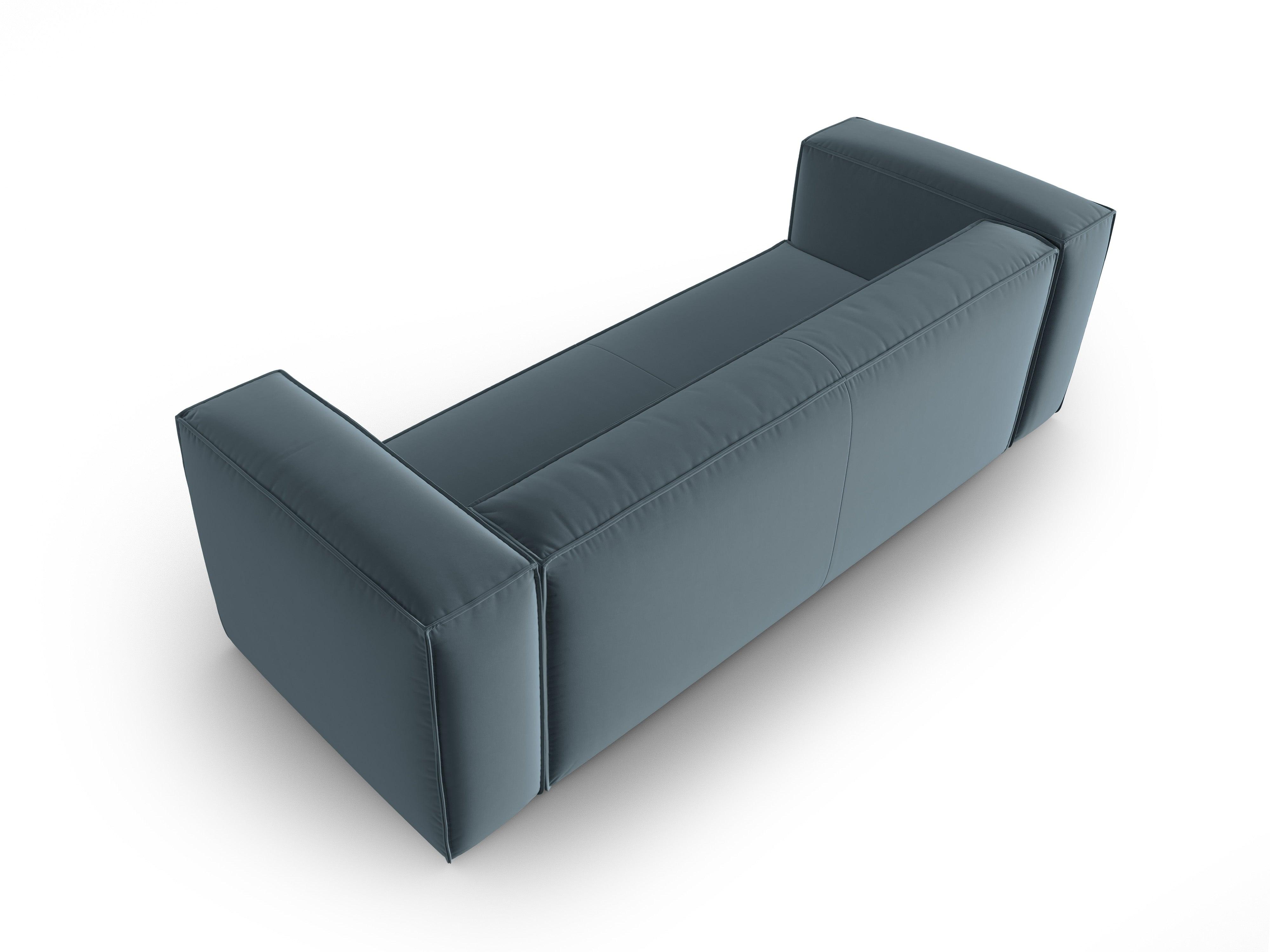 Sofa aksamitna 4-osobowa MACKAY niebieski Cosmopolitan Design    Eye on Design