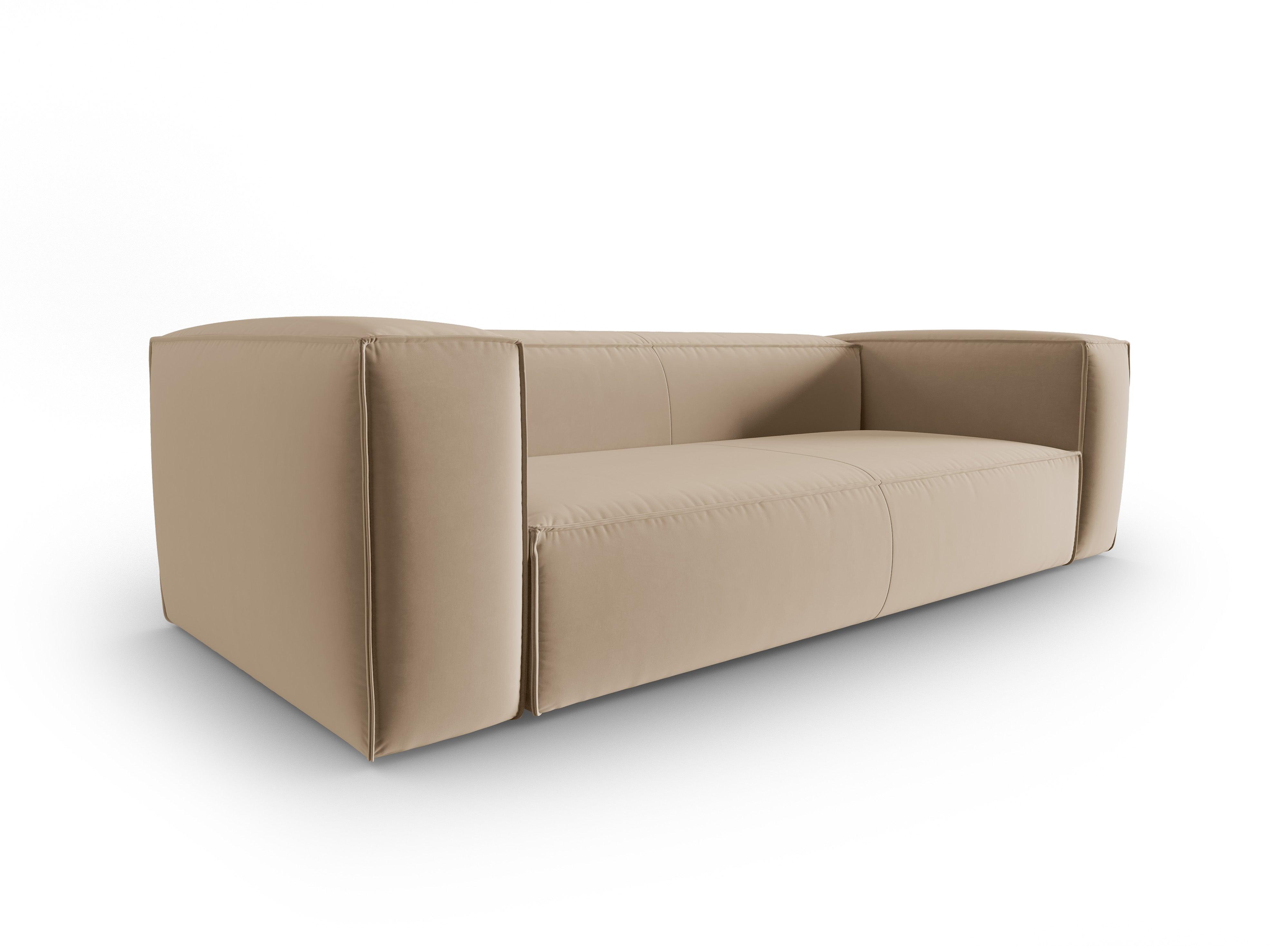 Sofa aksamitna 4-osobowa MACKAY piaskowy Cosmopolitan Design    Eye on Design