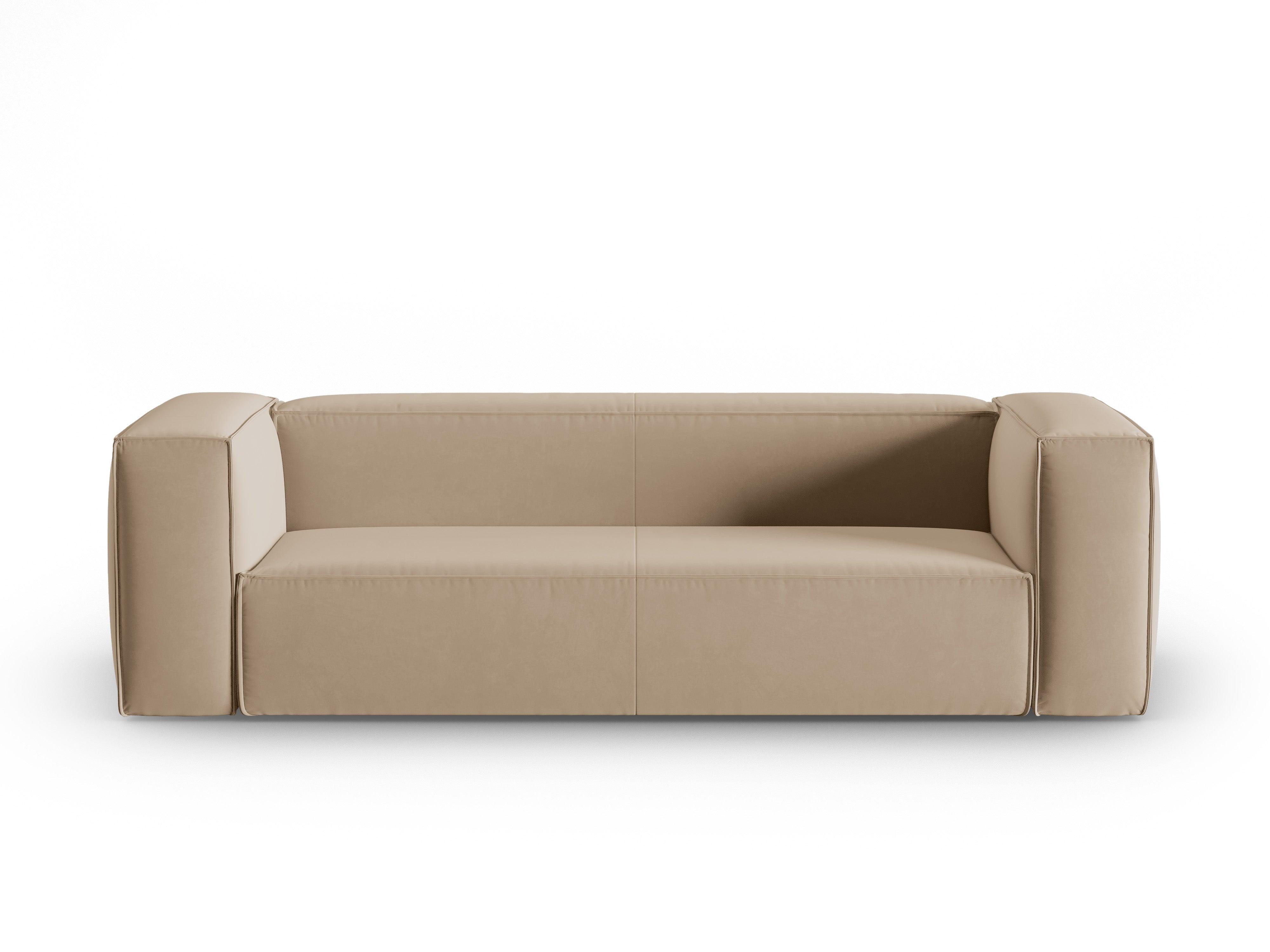 Sofa aksamitna 4-osobowa MACKAY piaskowy Cosmopolitan Design    Eye on Design