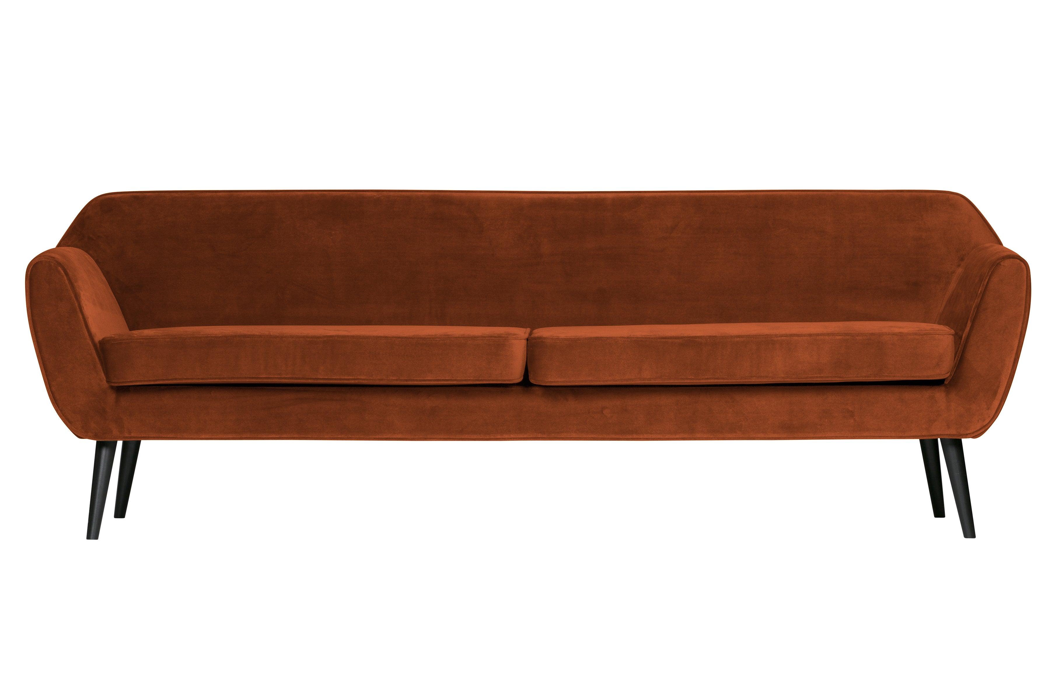 Sofa aksamitna 4-osobowa ROCCO terracotta Woood    Eye on Design
