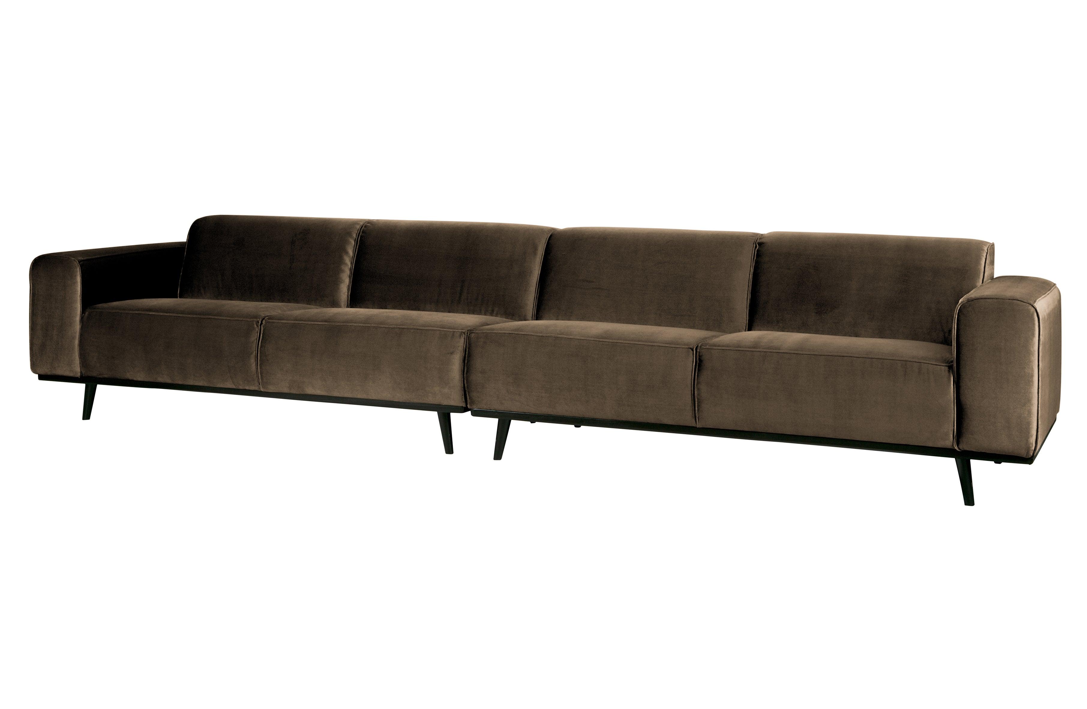 Sofa aksamitna 4-osobowa STATEMENT ciemnobrązowy Be Pure    Eye on Design