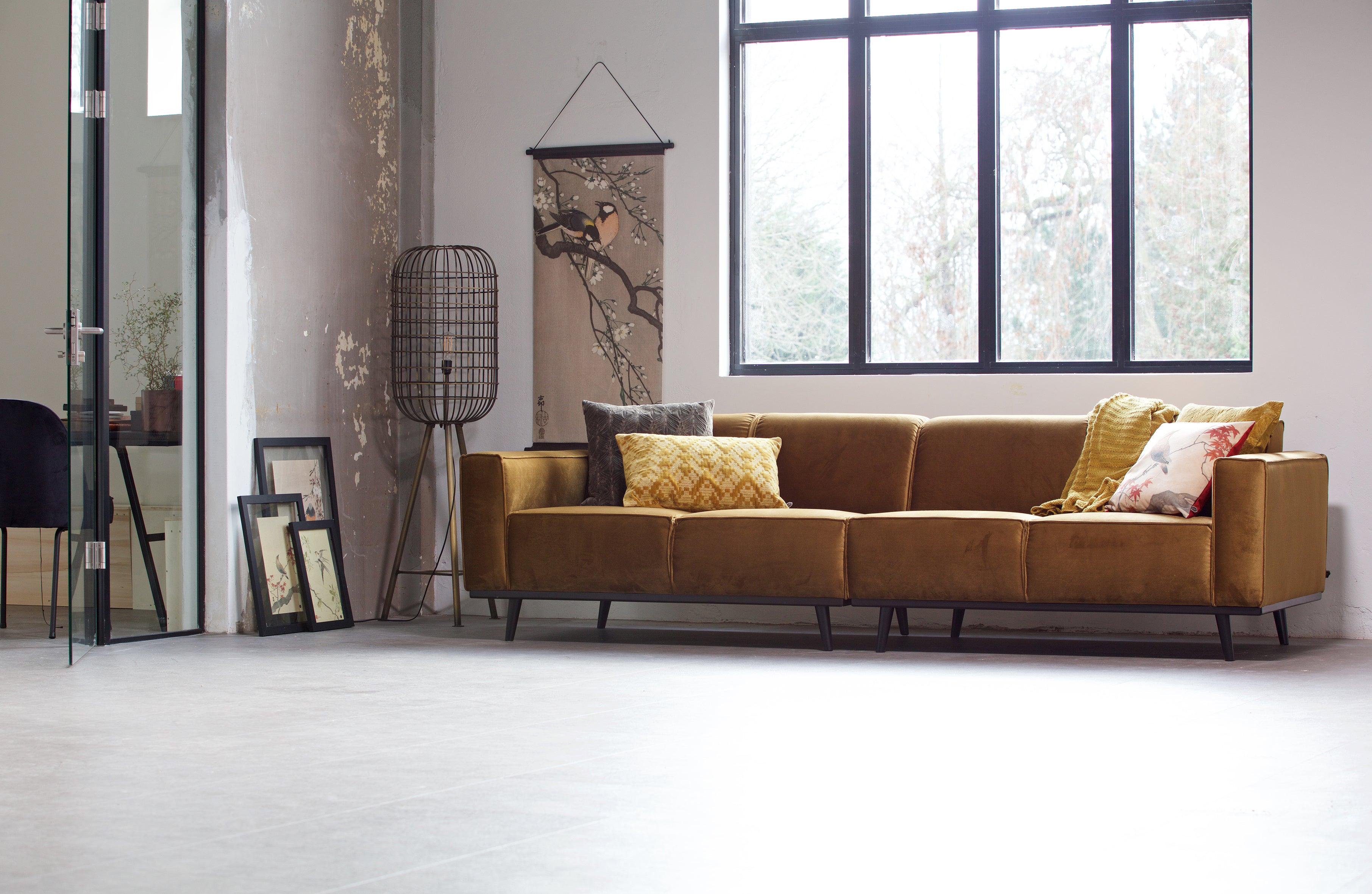 Sofa aksamitna 4-osobowa STATEMENT miodowy Be Pure    Eye on Design