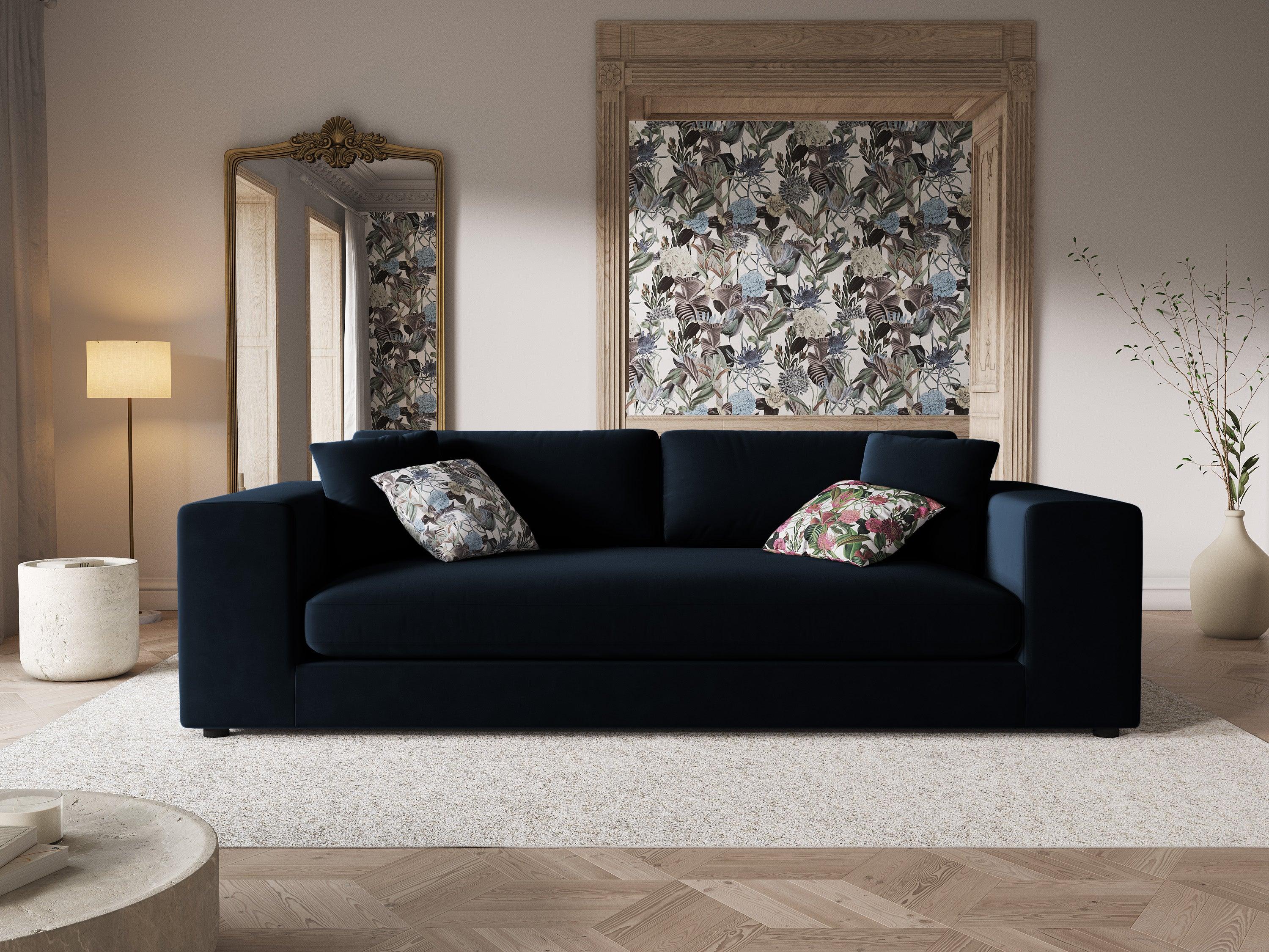 Sofa aksamitna 4-osobowa TENDANCE granatowy CXL by Christian Lacroix    Eye on Design