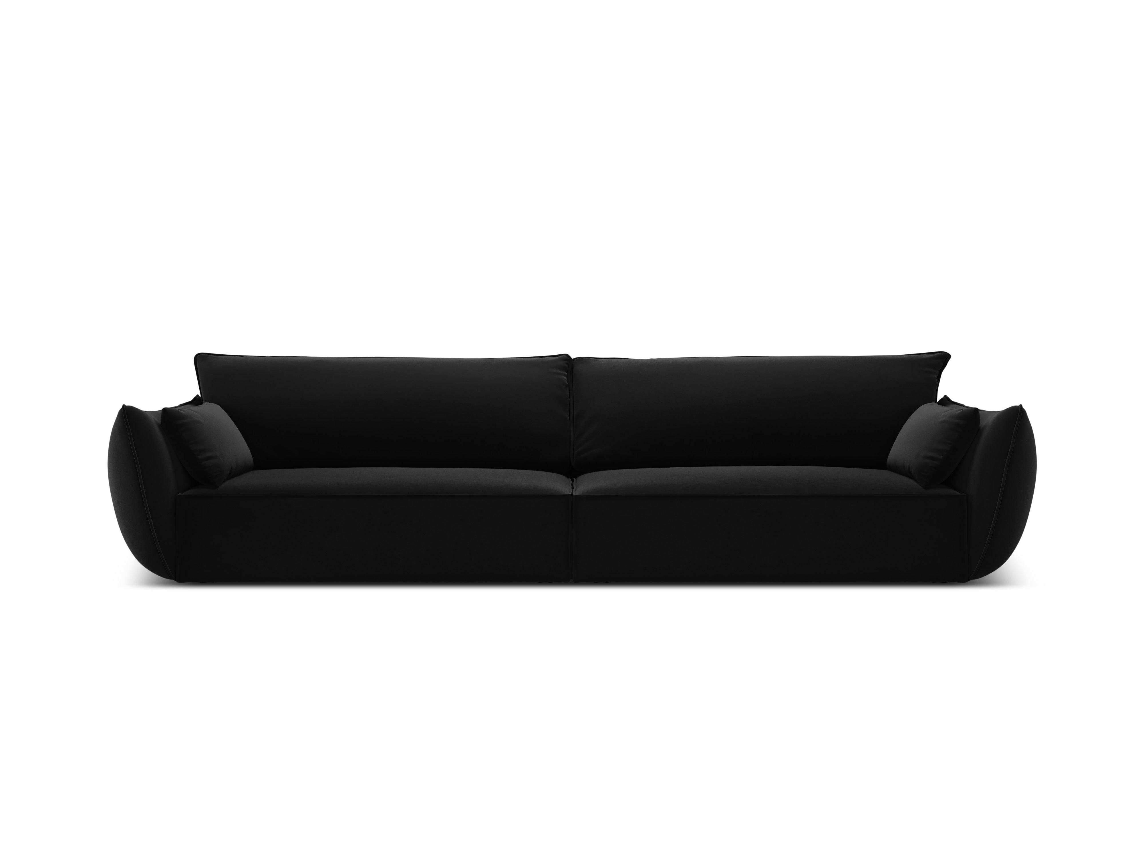 Sofa aksamitna 4-osobowa VANDA czarny Mazzini Sofas    Eye on Design