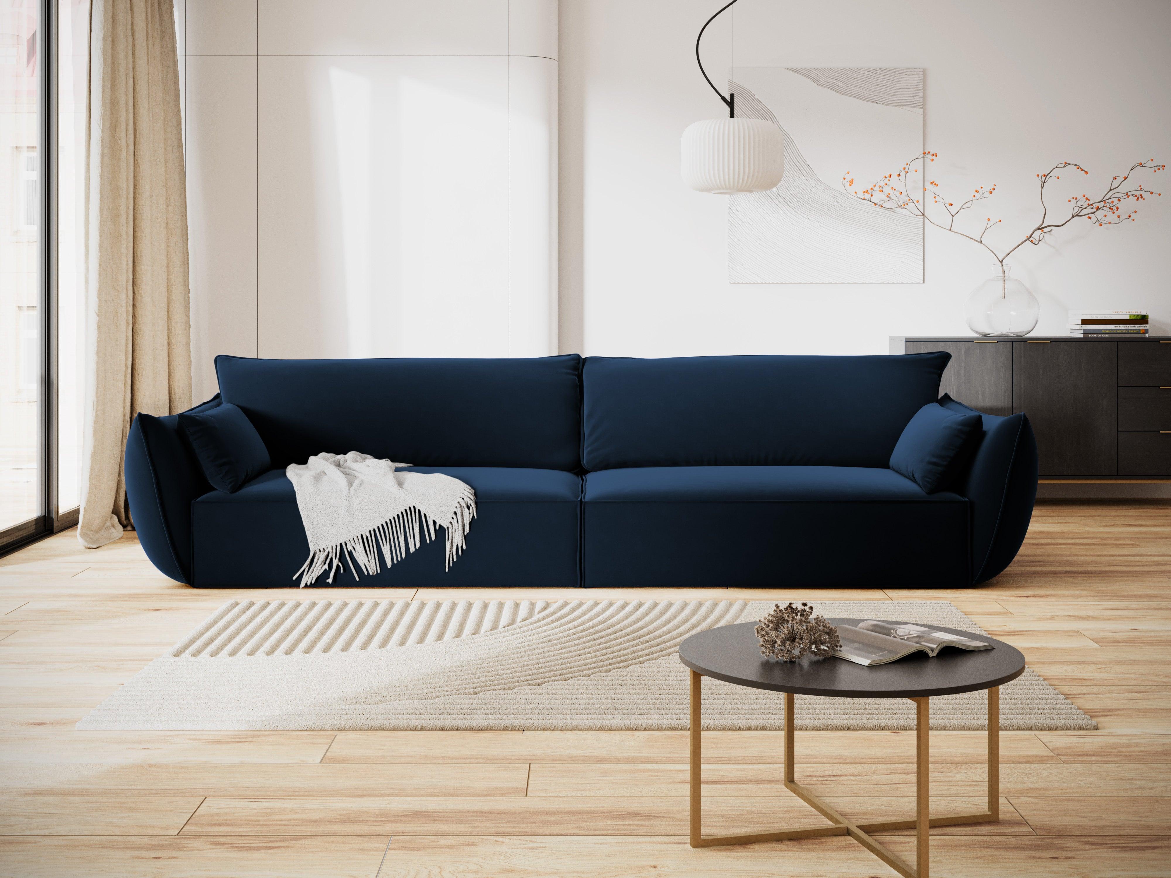 Sofa aksamitna 4-osobowa VANDA granatowy Mazzini Sofas    Eye on Design