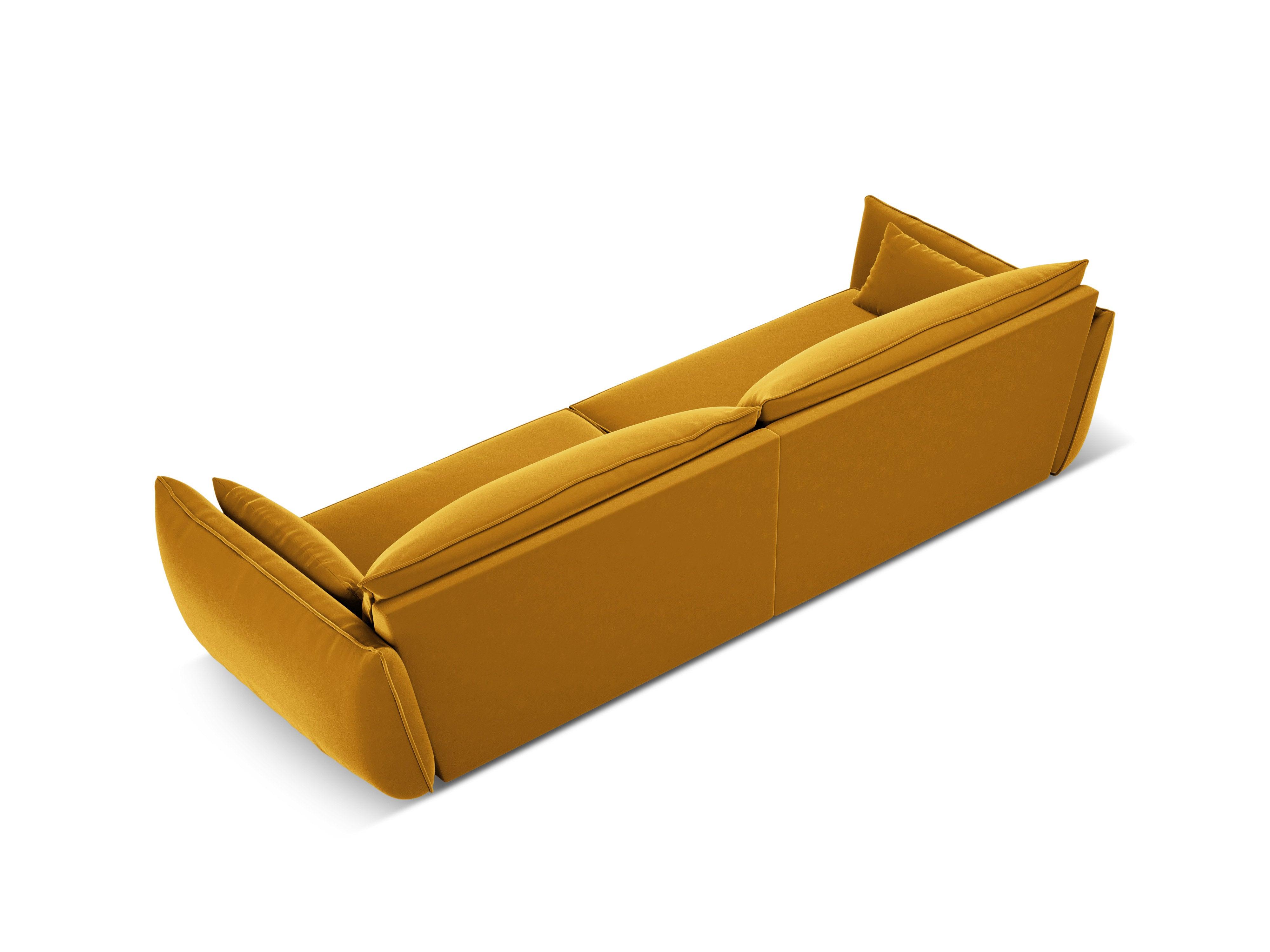 Sofa aksamitna 4-osobowa VANDA musztardowy Mazzini Sofas    Eye on Design