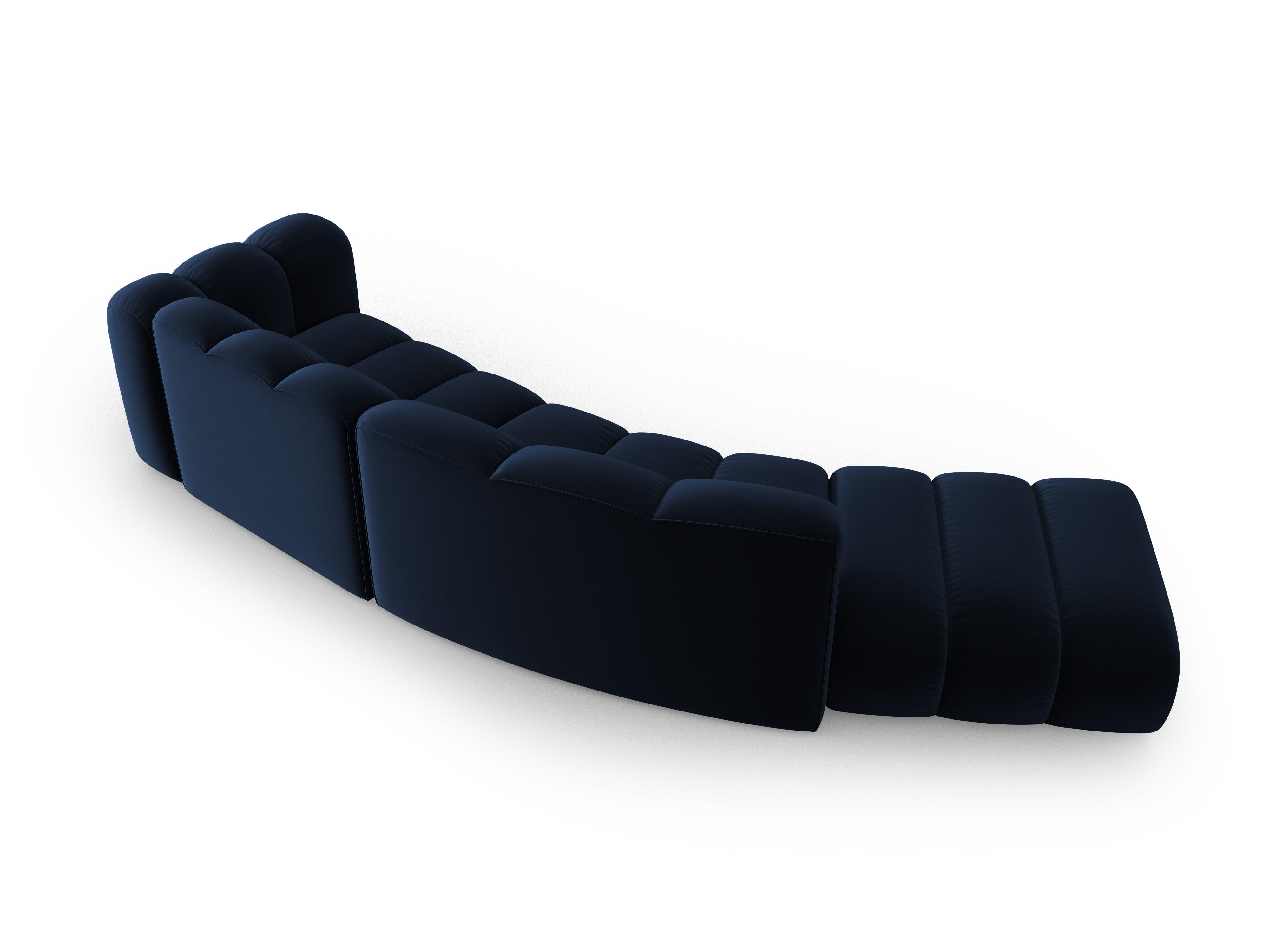 Sofa aksamitna 5-osobowa lewostronna SKYLER granatowy Interieurs 86    Eye on Design