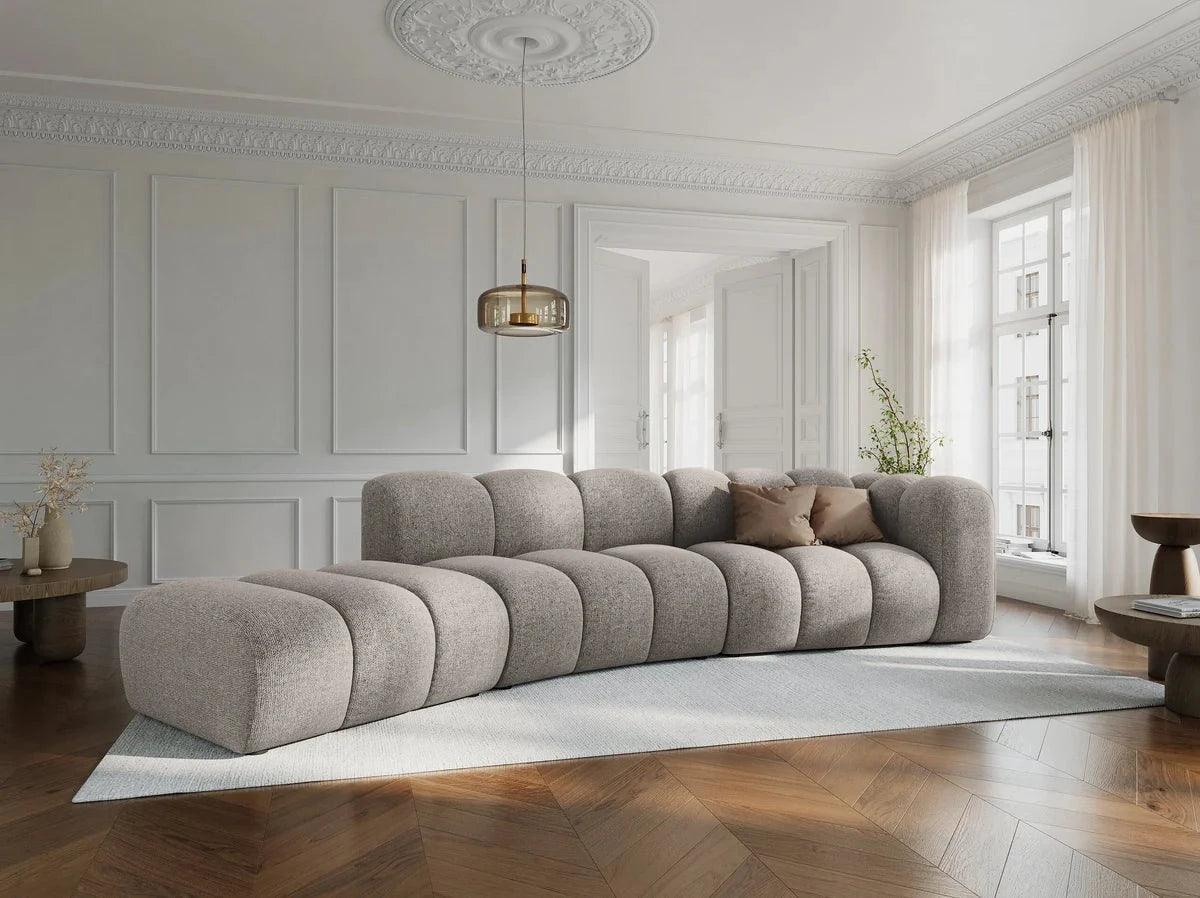 Sofa aksamitna 5-osobowa lewostronna SKYLER koralowy Interieurs 86    Eye on Design