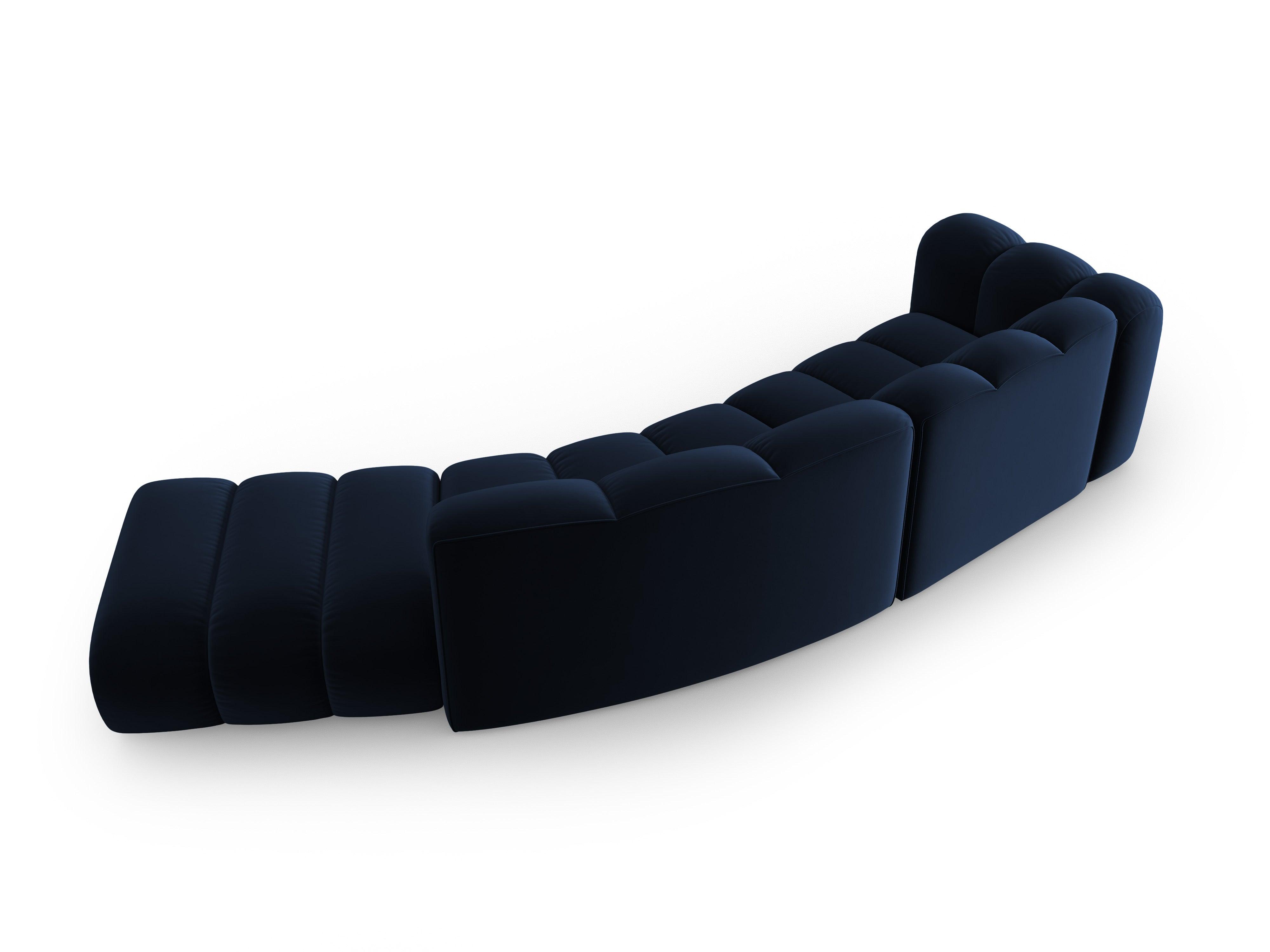 Sofa aksamitna 5-osobowa prawostronna SKYLER granatowy Interieurs 86    Eye on Design