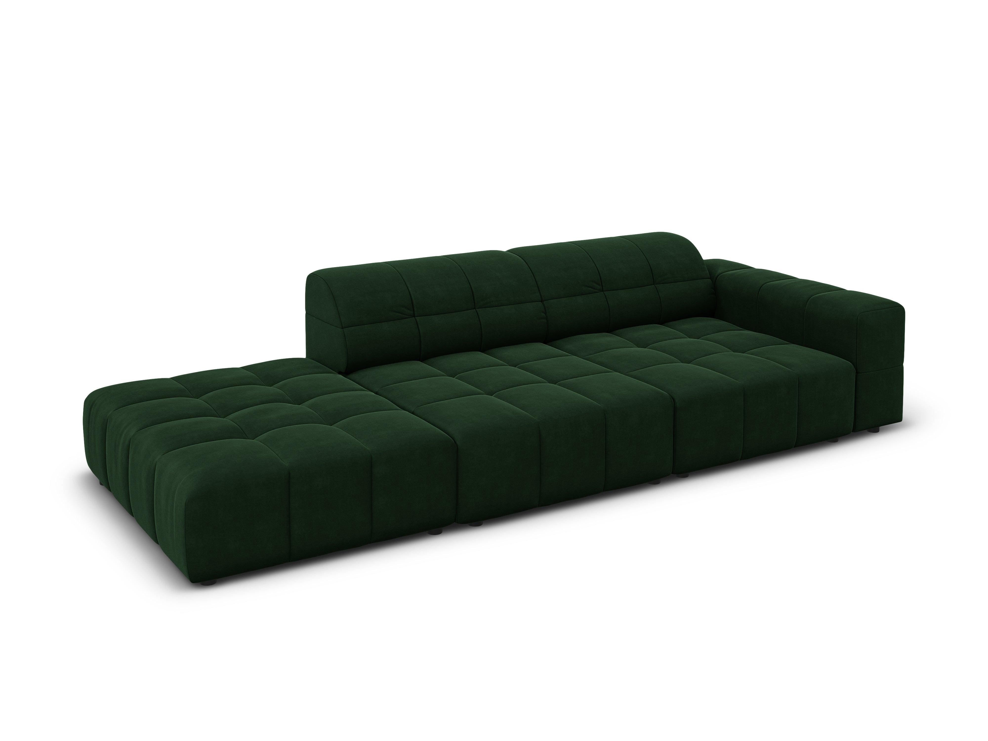 Sofa aksamitna lewostronna 3-osobowa CHICAGO butelkowa zieleń Cosmopolitan Design    Eye on Design