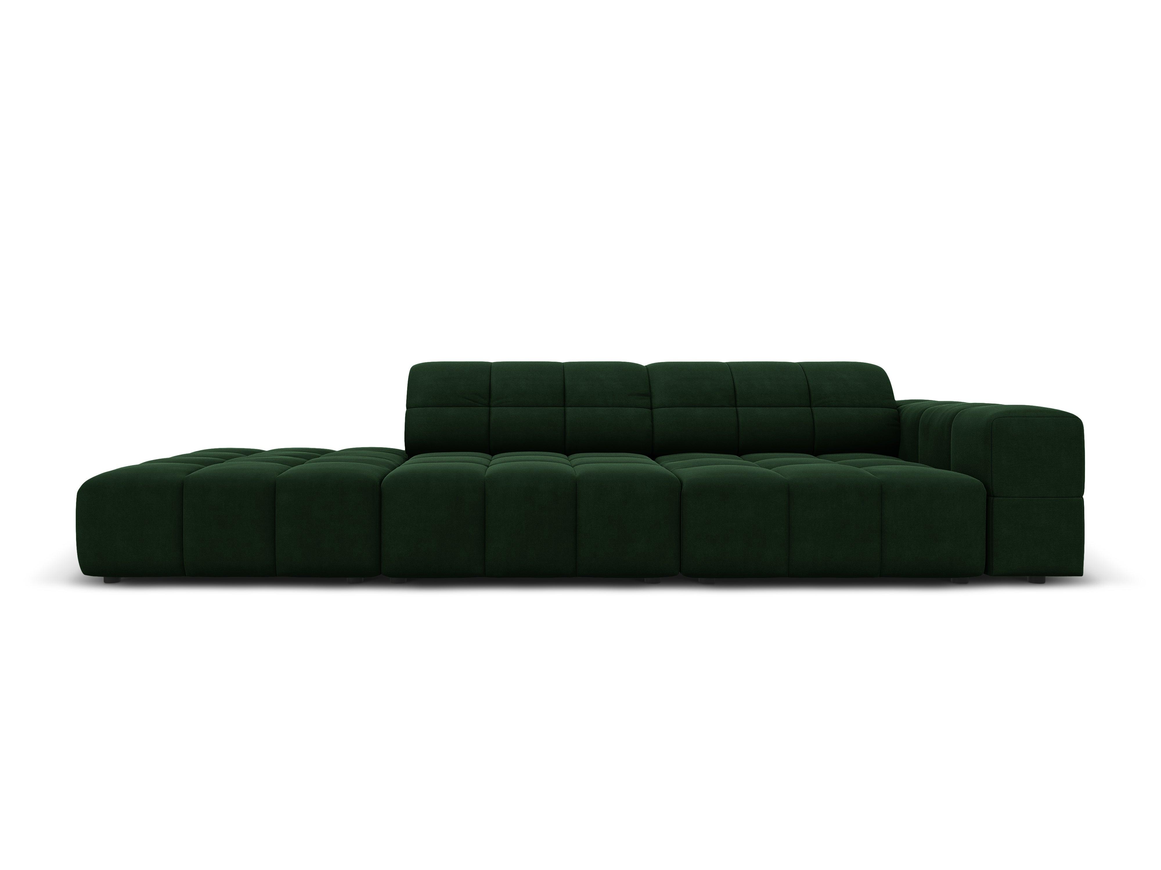 Sofa aksamitna lewostronna 3-osobowa CHICAGO butelkowa zieleń Cosmopolitan Design    Eye on Design