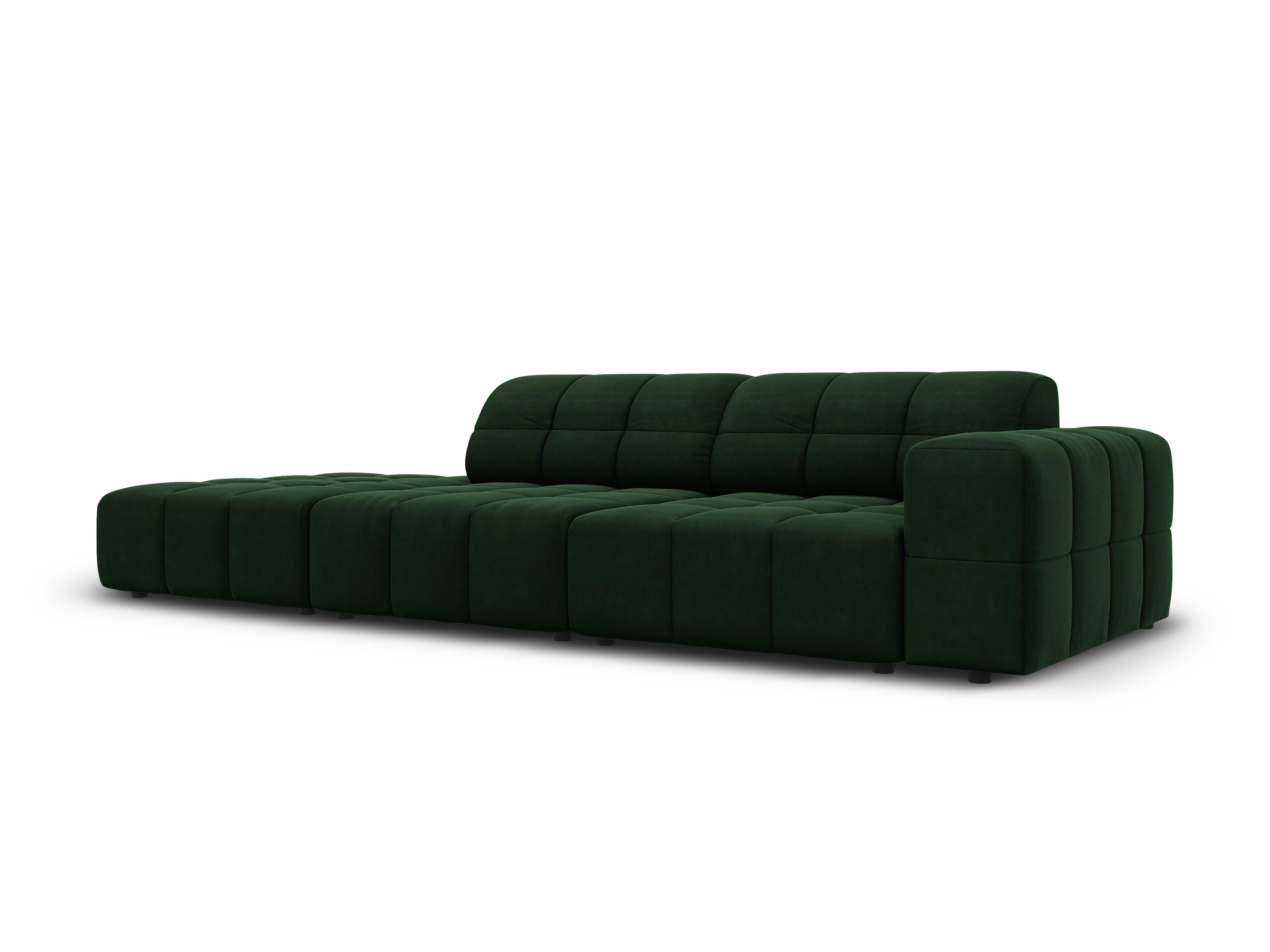 Sofa aksamitna lewostronna 3-osobowa CHICAGO butelkowa zieleń Cosmopolitan Design    Eye on Design