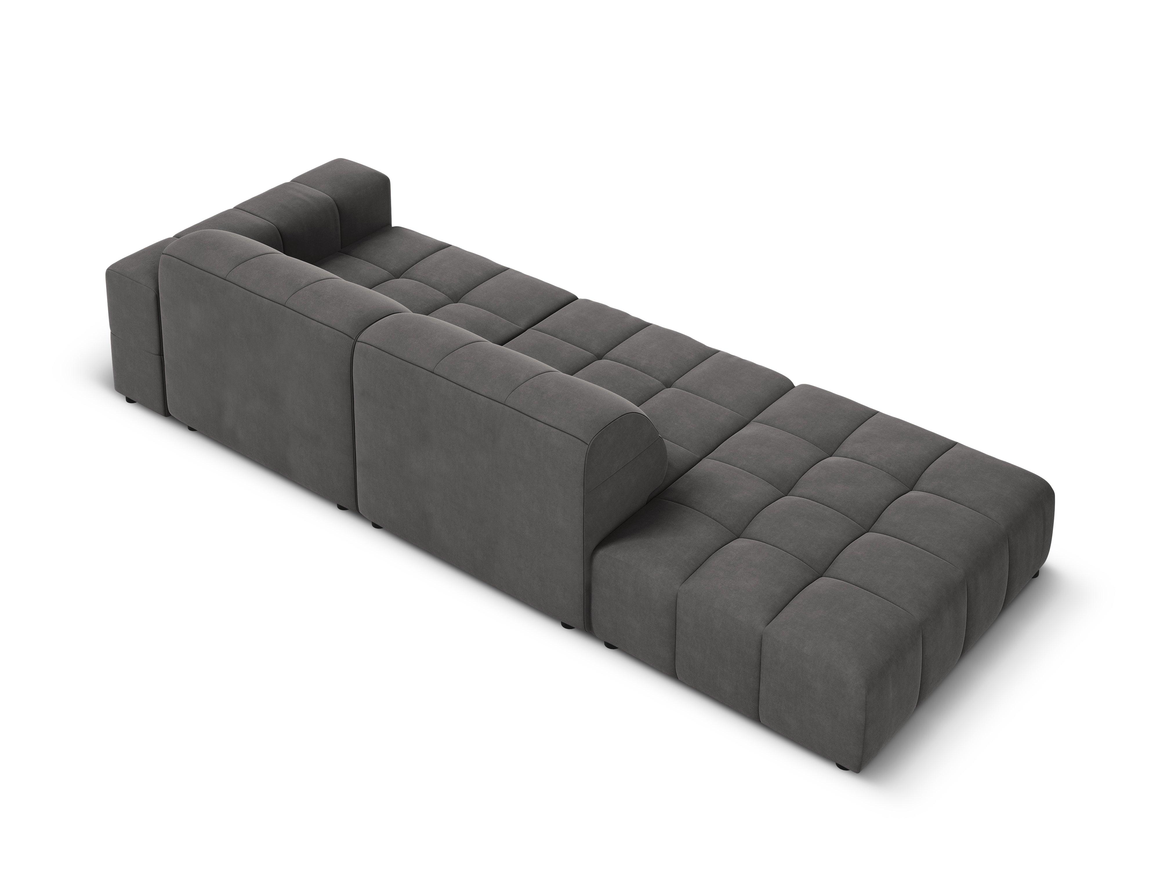 Sofa aksamitna lewostronna 3-osobowa CHICAGO ciemnoszary Cosmopolitan Design    Eye on Design